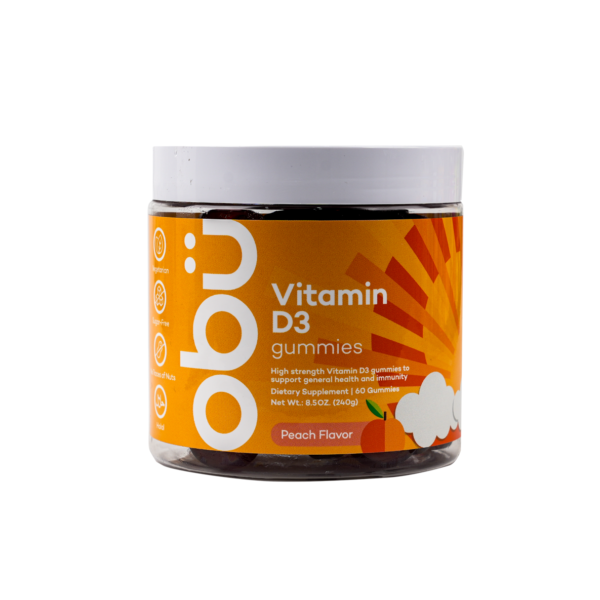 OBU VITAMIN D3 PEACH FLAVOR 60 GUMMIES