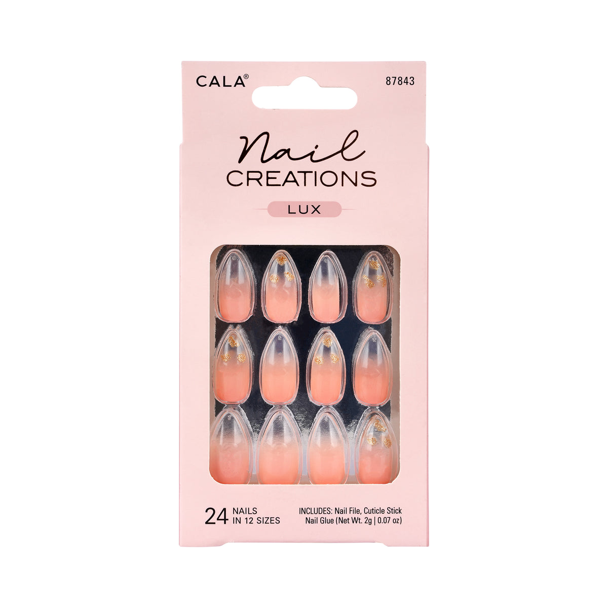 47492-Cala Nail Creations Lux Clear Tip 24 Nails