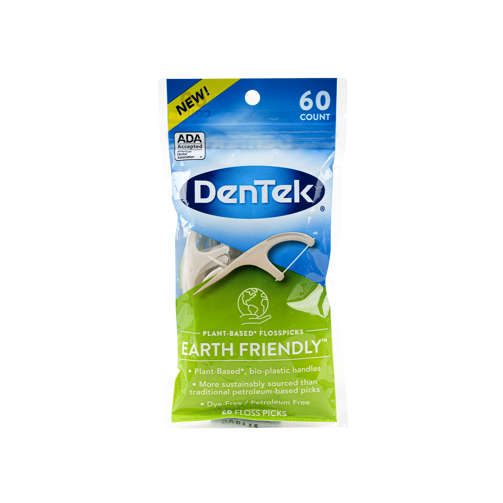 DENTEK EARTH FRIENDLY 60 FLOSS PICKS