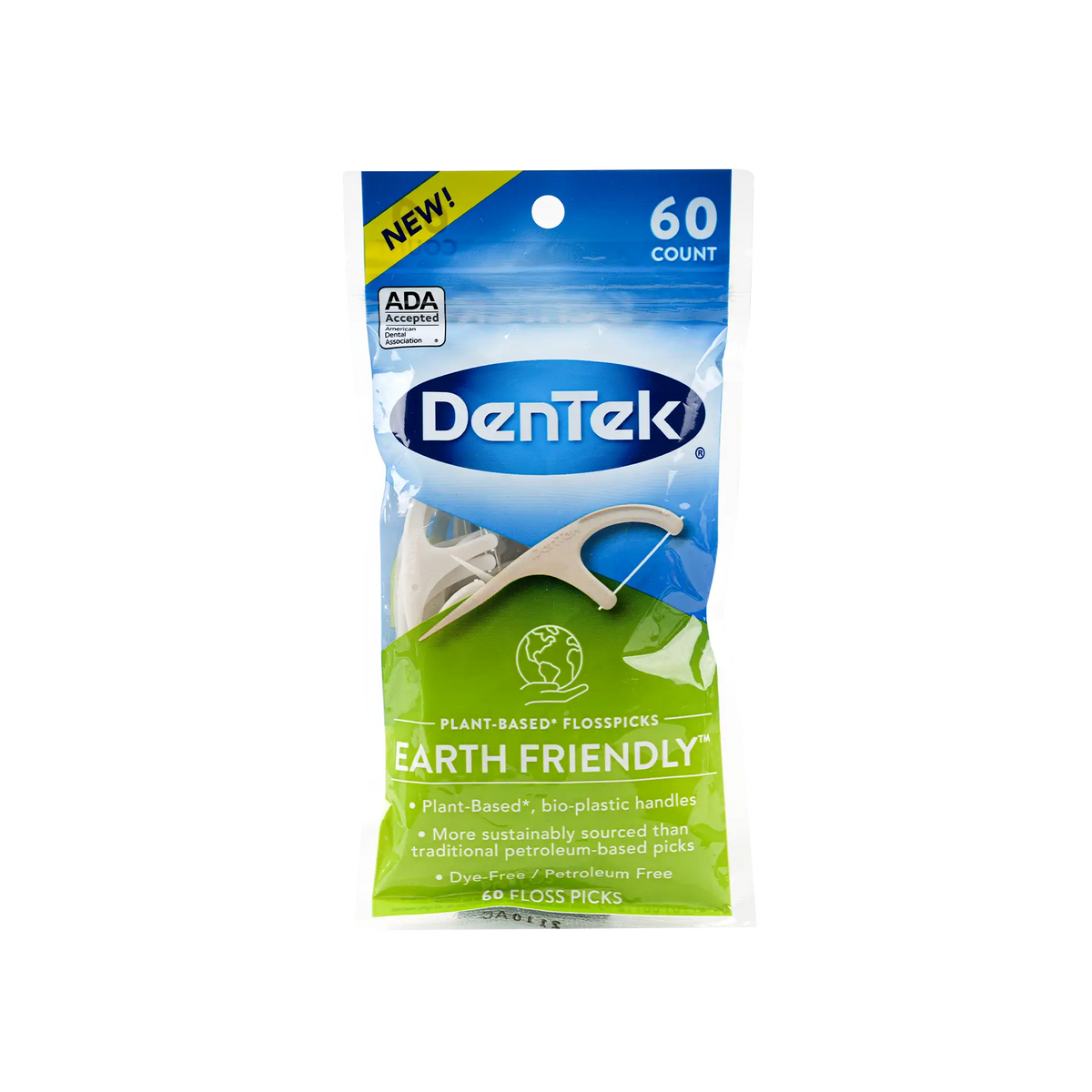 47638-Dentek Earth Friendly Interdendal Floss Pick 60pcs