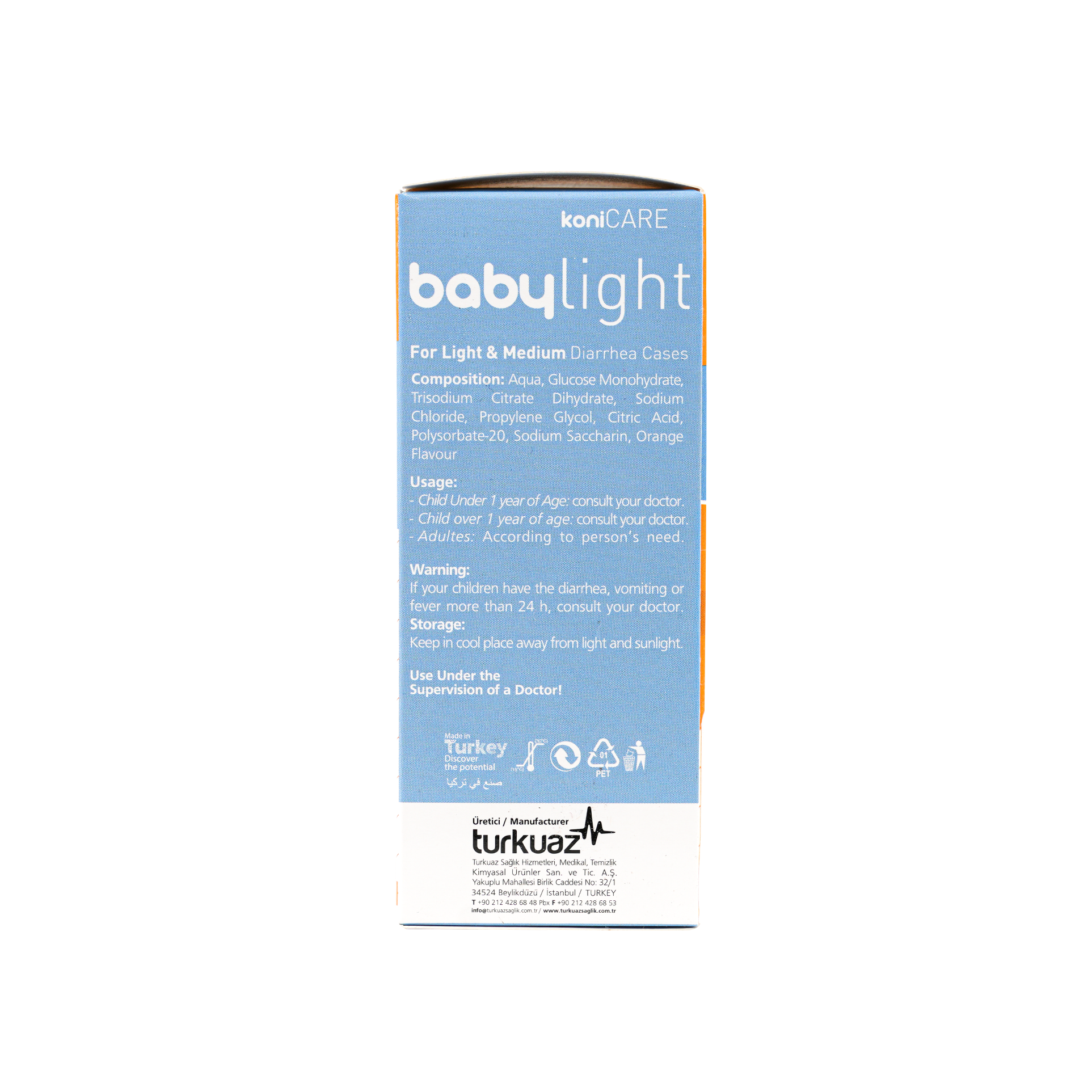 KONICARE BABYLIGHT ORAL SOLUTION 250ML - ORANGE FLAVORED