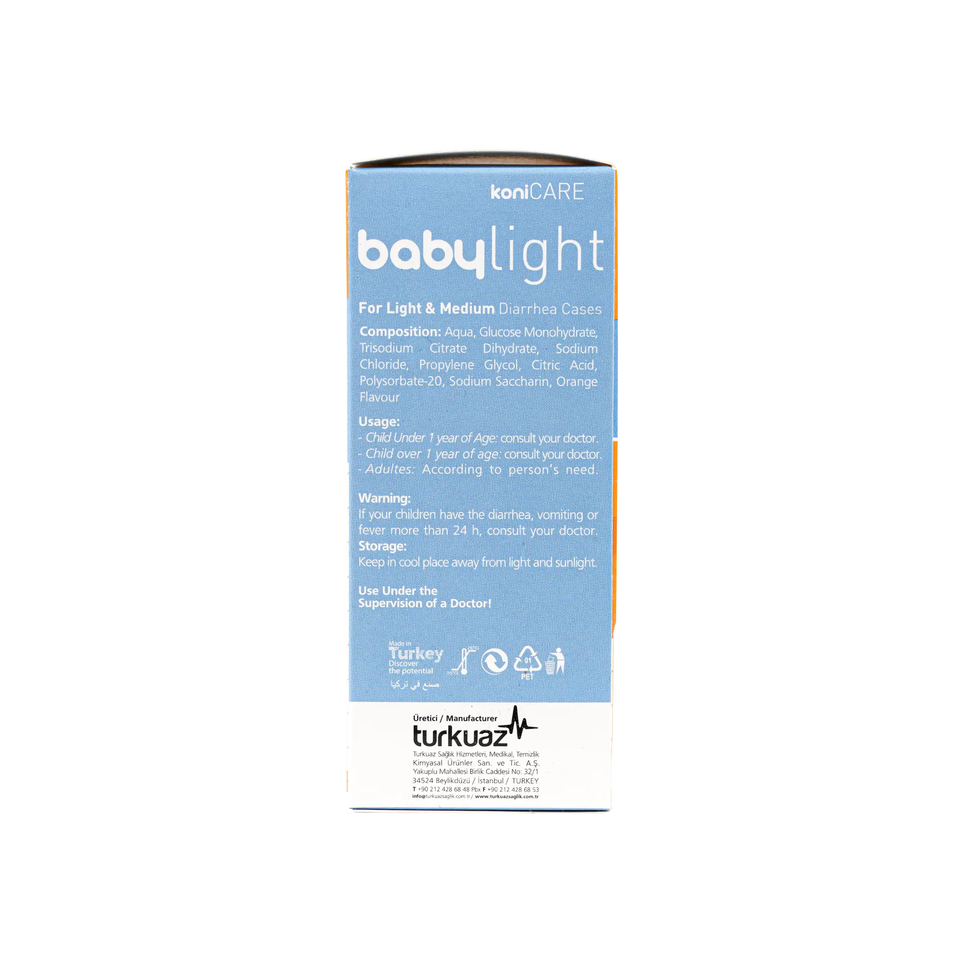 KONICARE BABYLIGHT ORAL SOLUTION 250ML - ORANGE FLAVORED