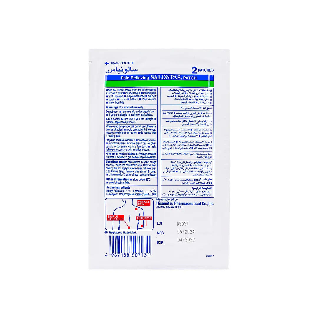 47678-Salonpas Pain Relieving 2Patches +1