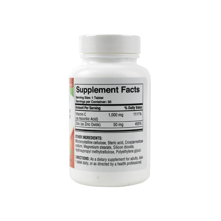 47728-Pure Health Vitamin C 1000Mg+Zinc 50Mg 30 Tablets +1
