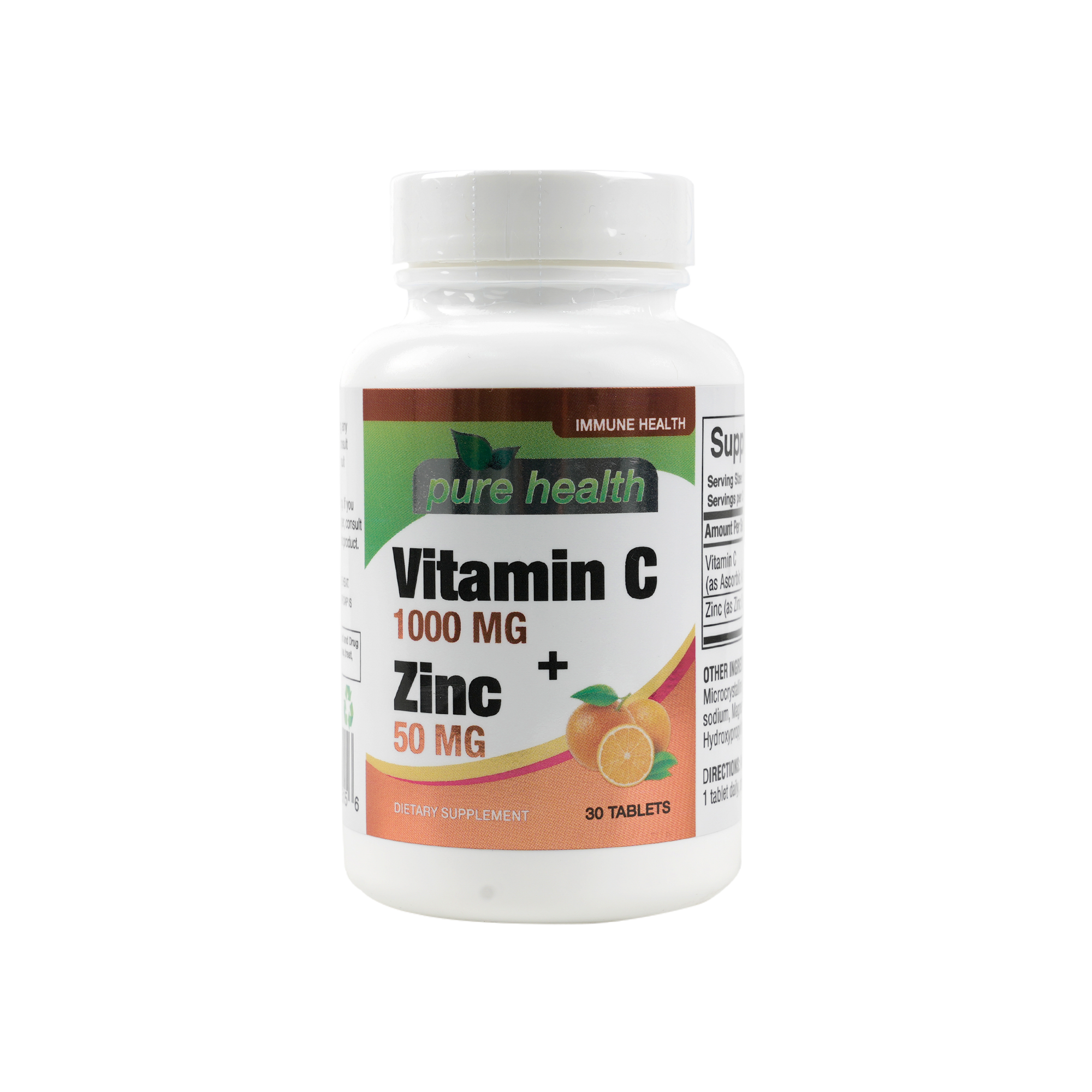 PURE HEALTH VITAMIN C 1000MG+ZINC 50MG 30 TABLETS