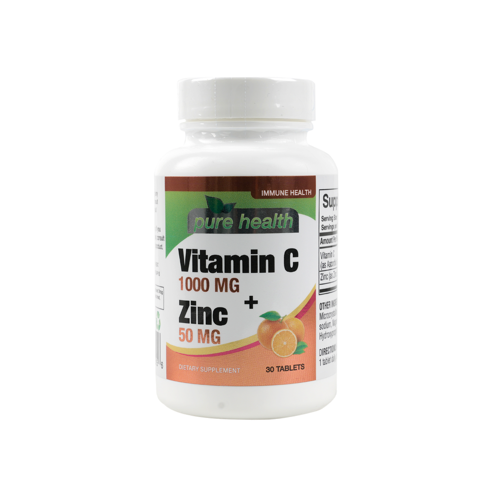 PURE HEALTH VITAMIN C 1000MG+ZINC 50MG 30 TABLETS