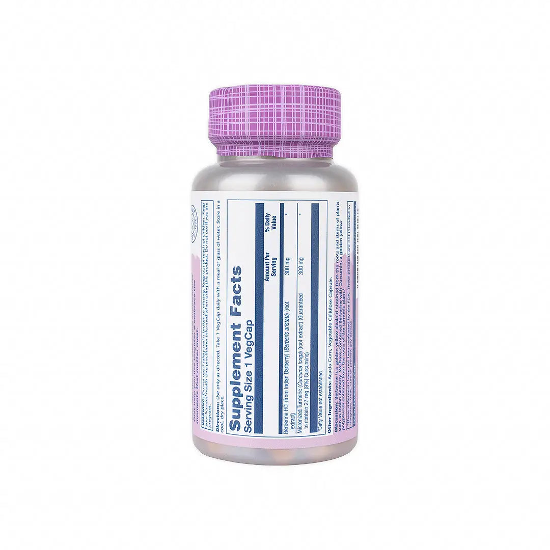 47753-Solaray Berberine & Curcumin 60 Caps +2