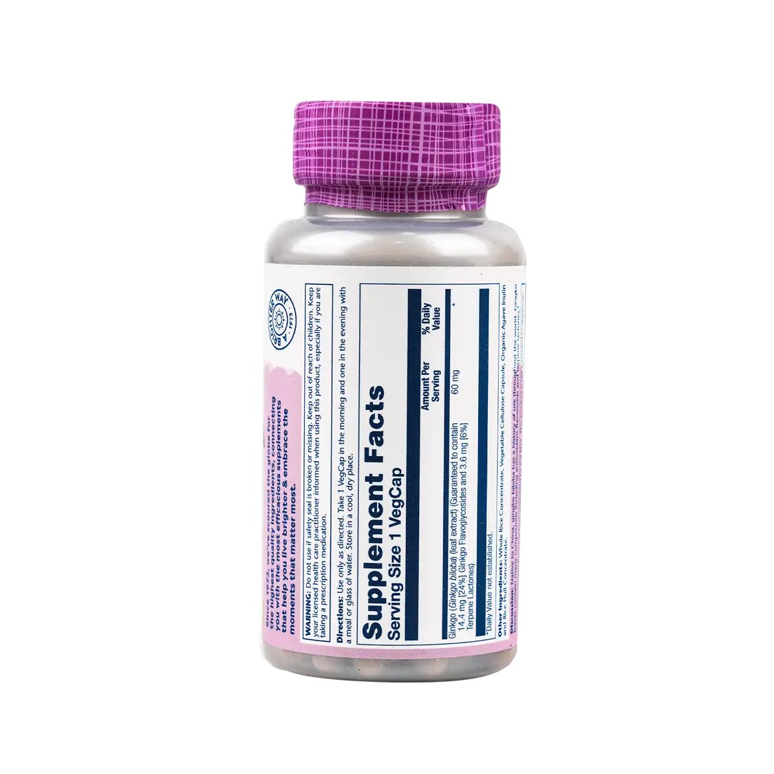 Solaray Ginkgo Biloba +Cognitive Suport 60vegcaps