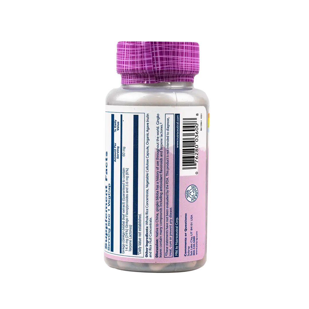 47755-Solaray Ginkgo Biloba +Cognitive Suport 60vegcaps +2