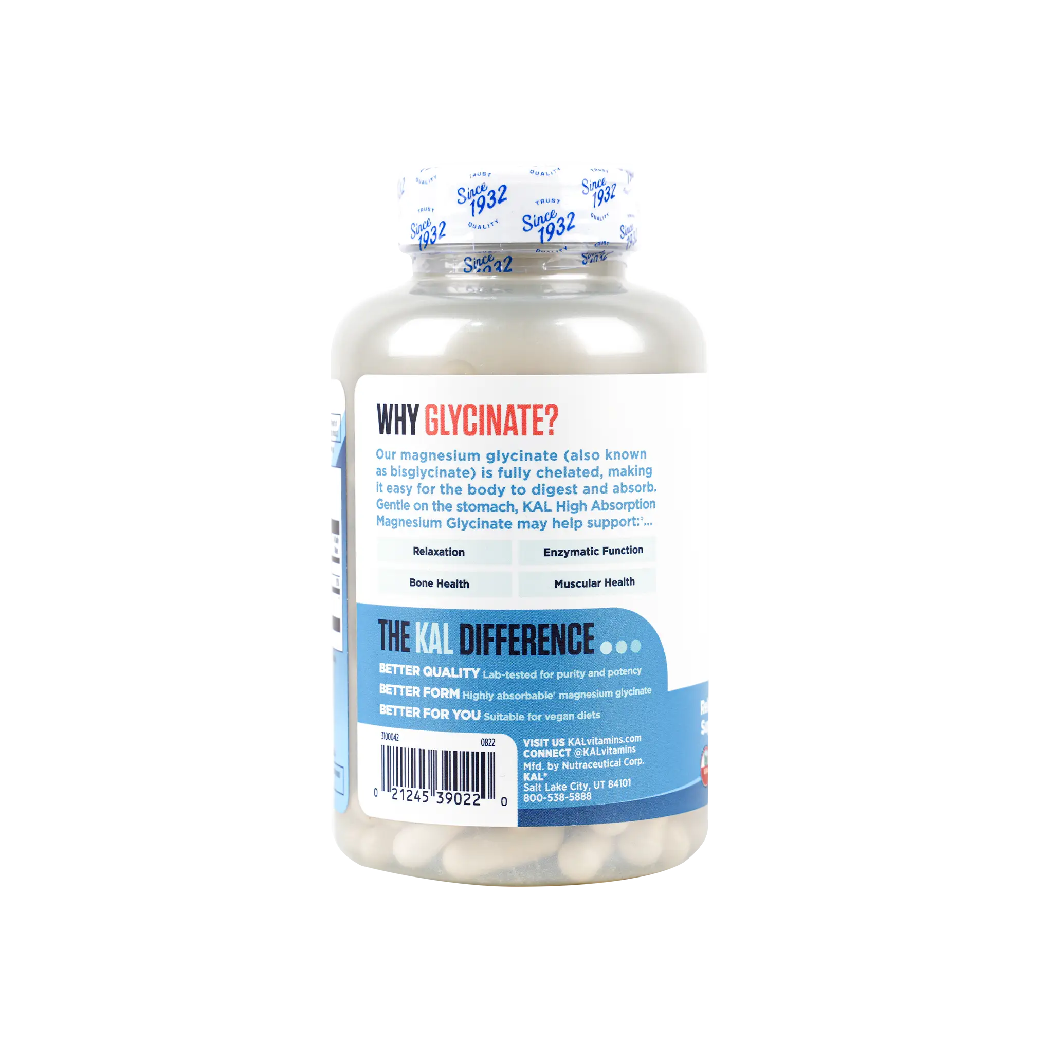 KAL Magnesium Glycinate 350Mg 160Caps