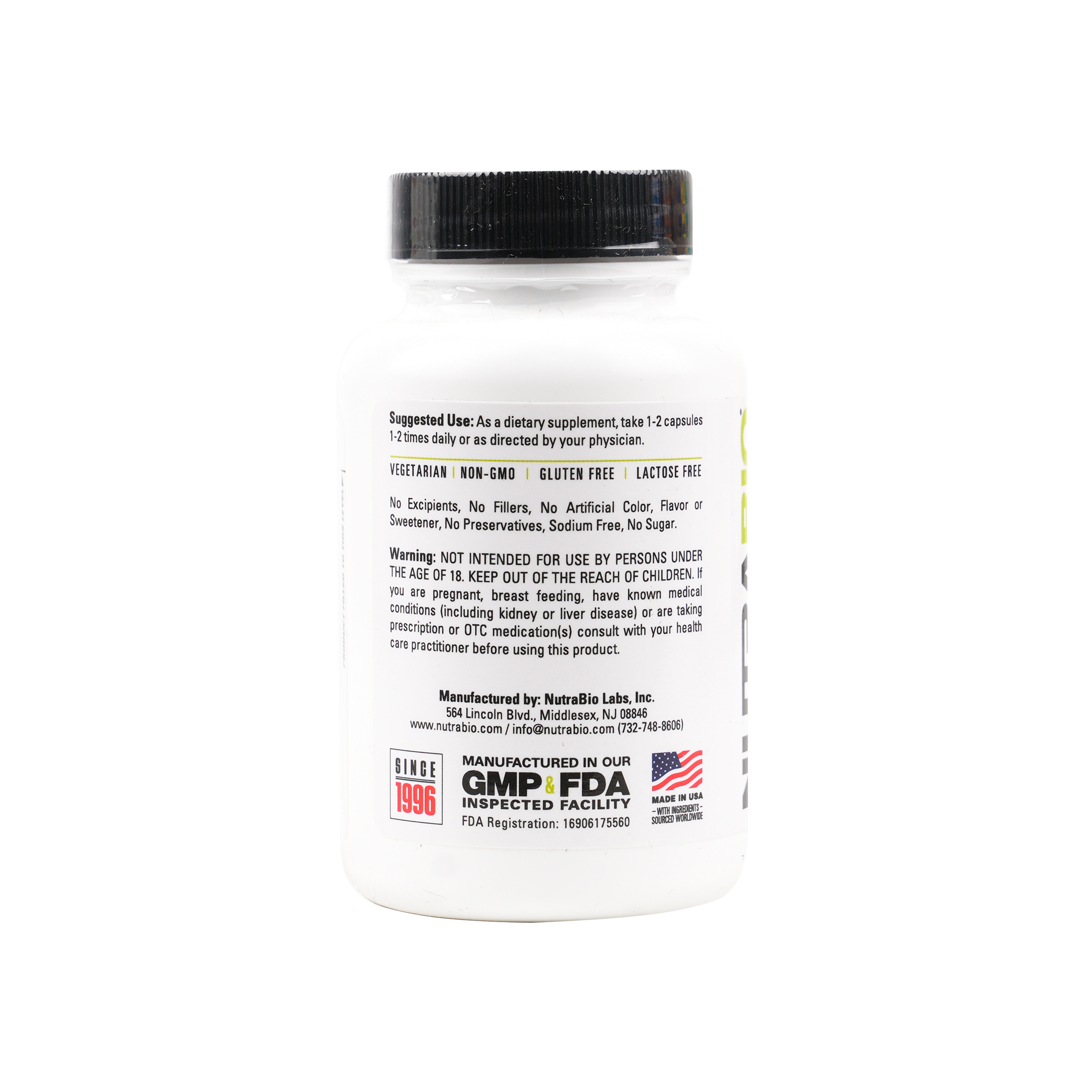 NUTRABIO NAC N-ACETYL CYSTEINE 600MG 90CAPS