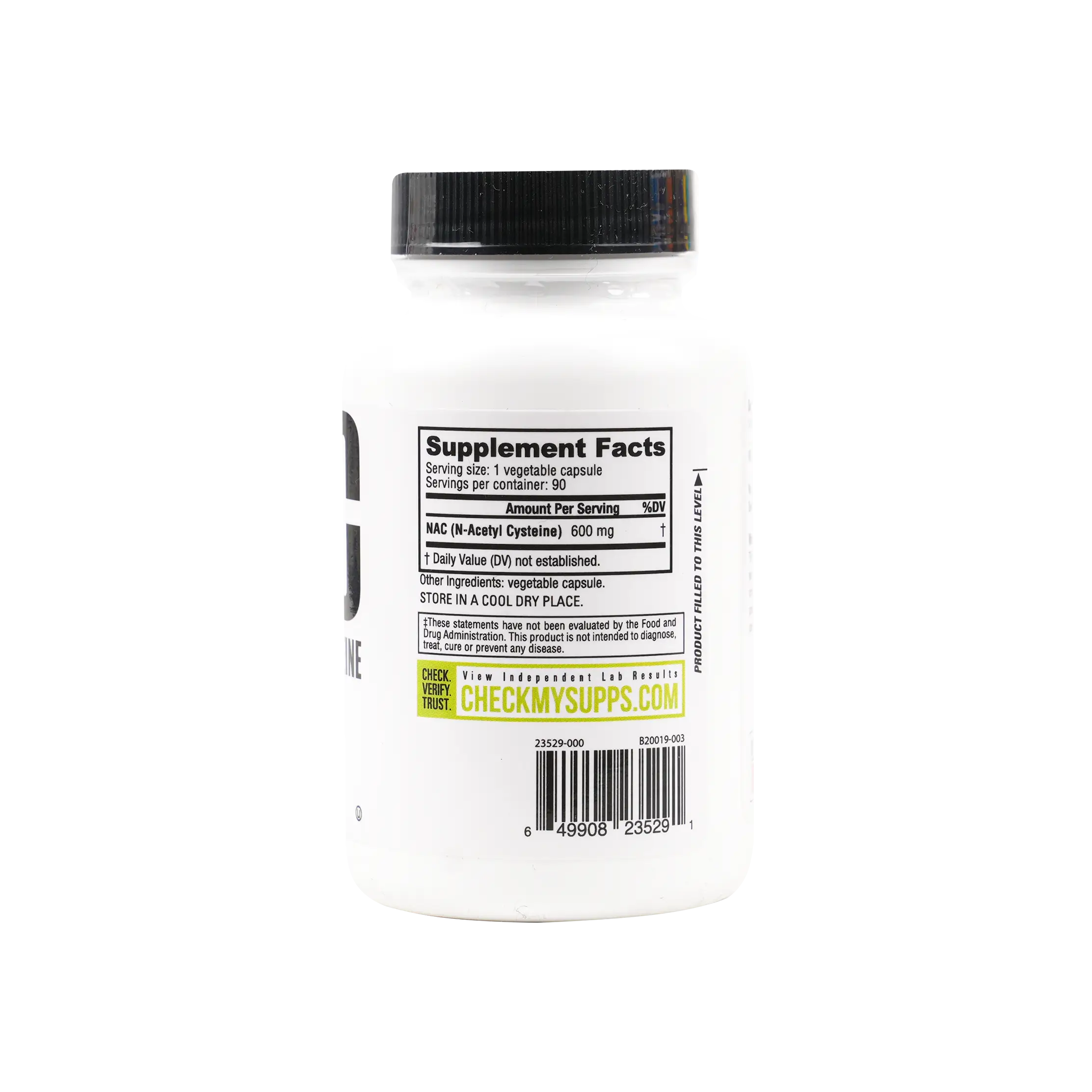 NUTRABIO NAC N-ACETYL CYSTEINE 600MG 90CAPS