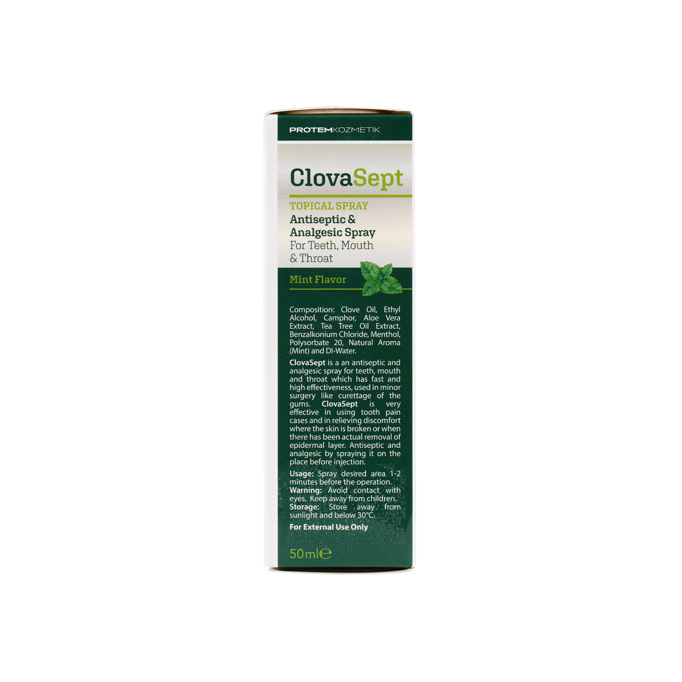 PROTEM KOZMETIK CLOVA SEPT TOPICAL SPRAY 50ML-MINT FLAVOR