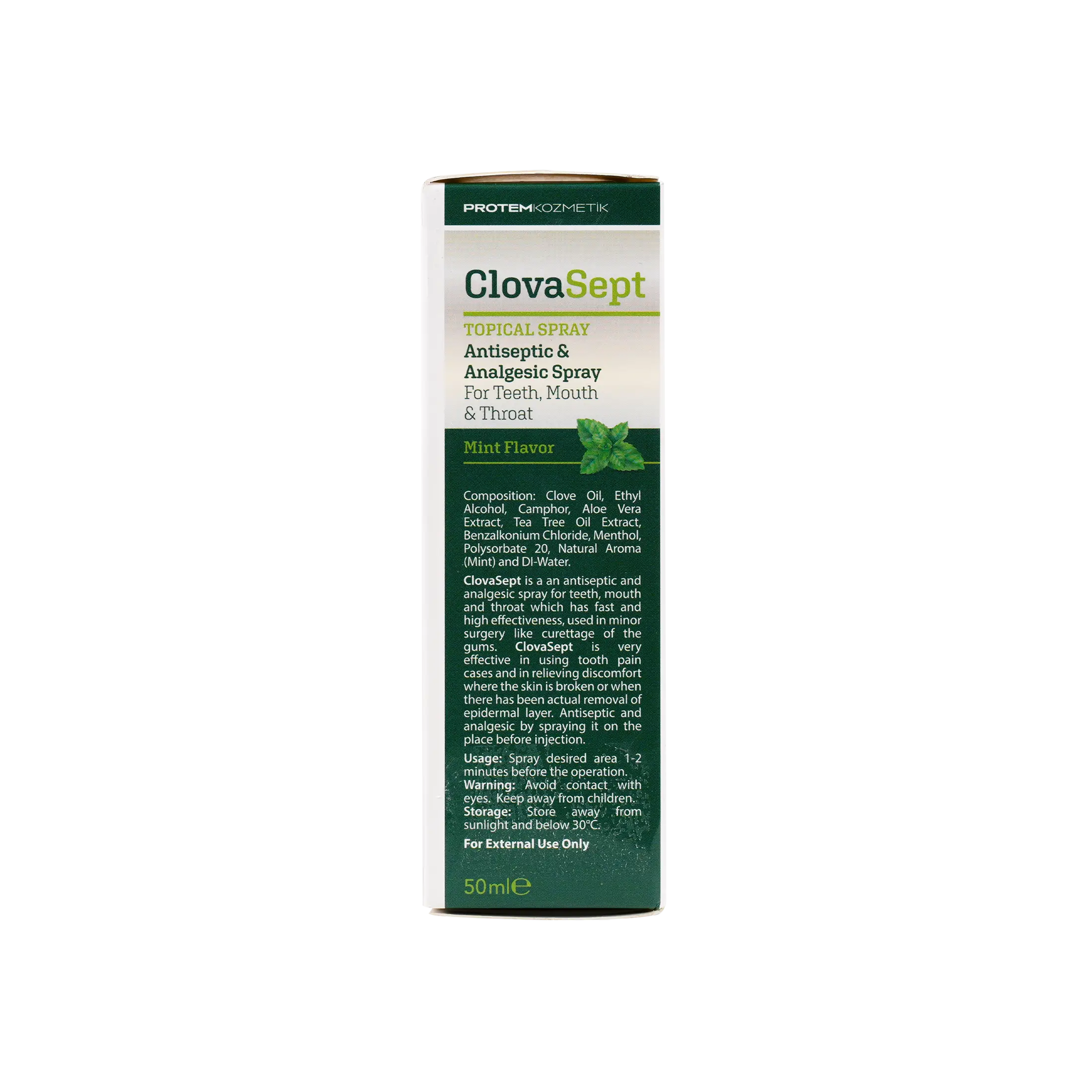 PROTEM KOZMETIK CLOVA SEPT TOPICAL SPRAY 50ML-MINT FLAVOR