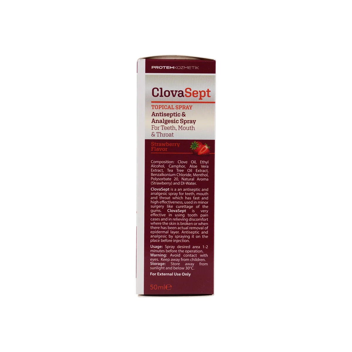 47917-Protem Kozmetik Clova Sept Topical Spray 50Ml - Strawberry +1