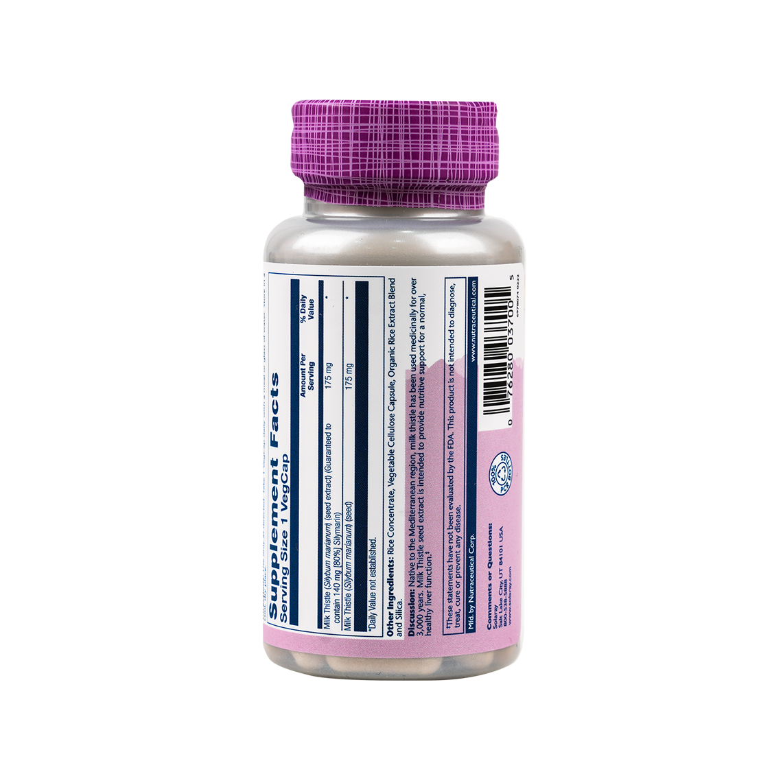 Solaray Milk Thistle 175mg 80% Silymarin 60 900mg 60vegcap