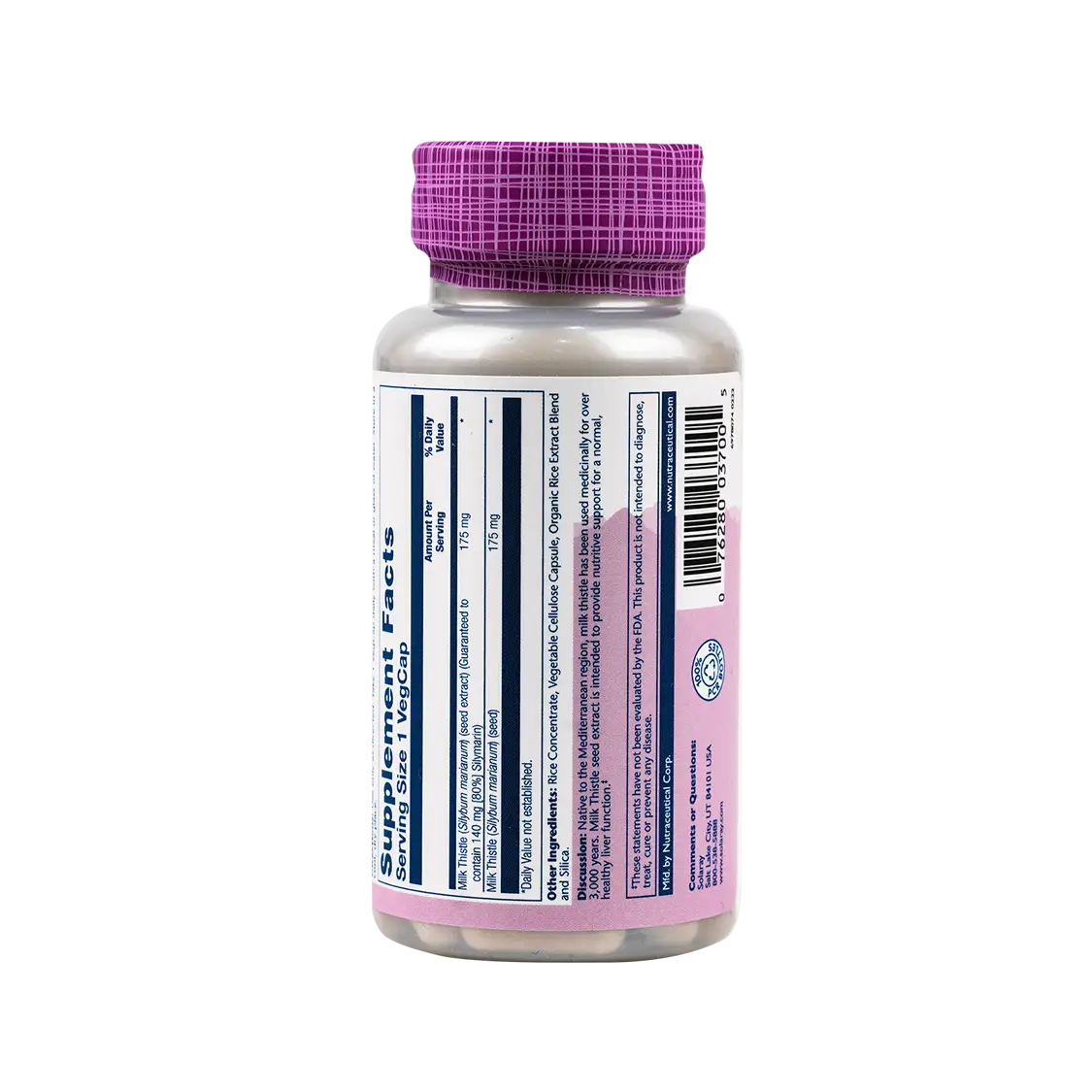 Solaray Milk Thistle 175mg 80% Silymarin 60 900mg 60vegcap