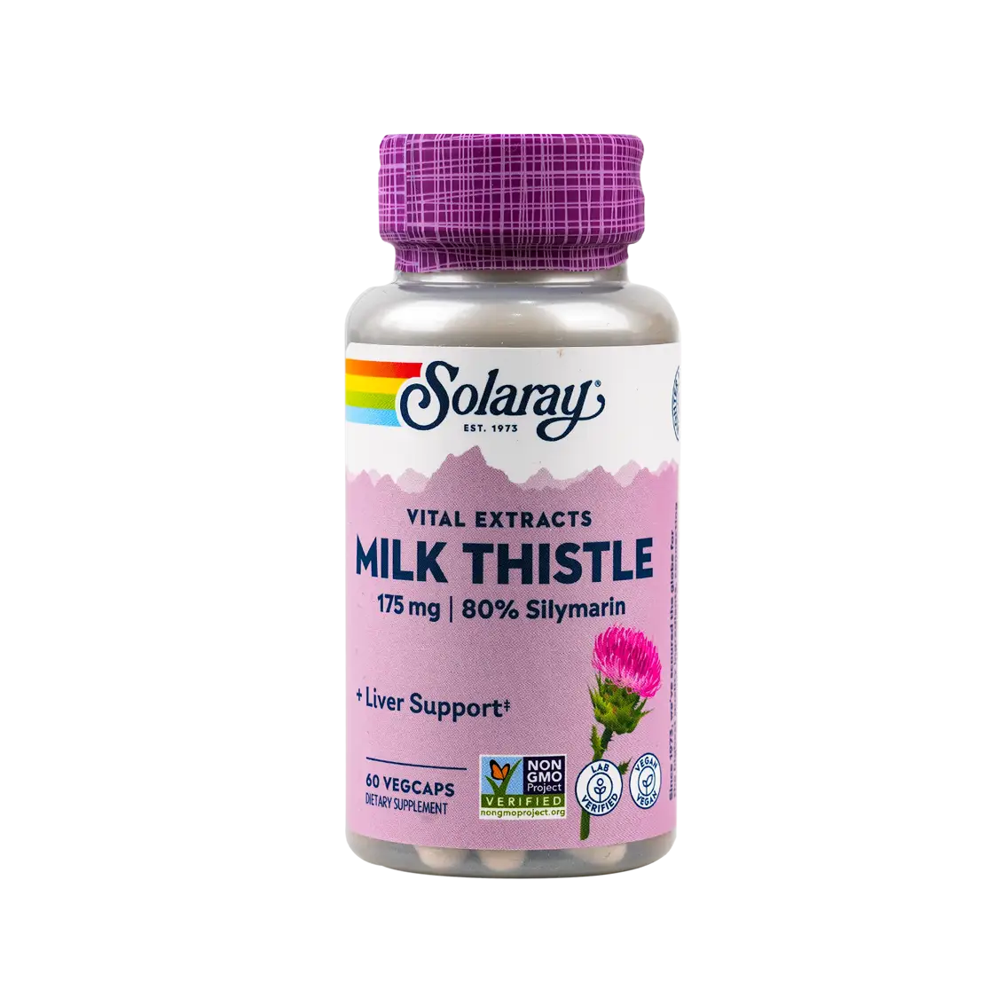 47921-Solaray Milk Thistle 175mg 80% Silymarin 60 900mg 60vegcap