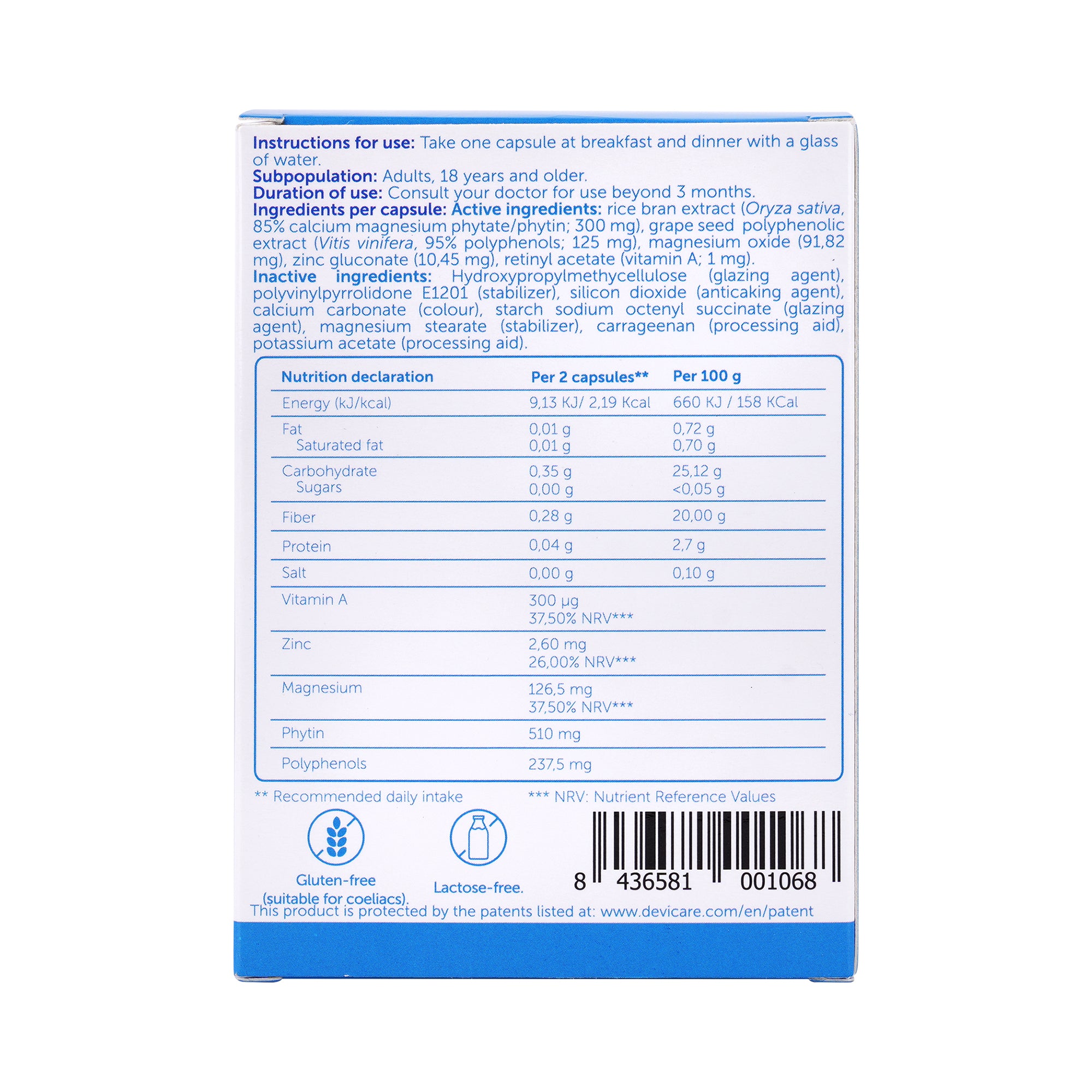 47922-Lit-Control Devicare 697Mg Ph Balance 60 Capsules-Blue +1