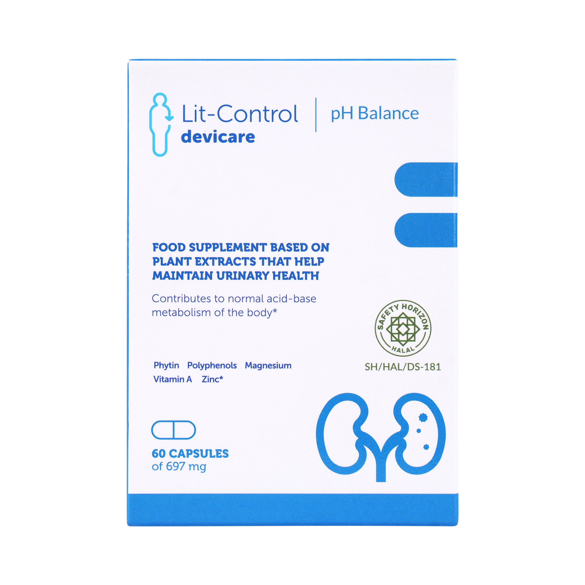 47922-Lit-Control Devicare 697Mg Ph Balance 60 Capsules-Blue +0