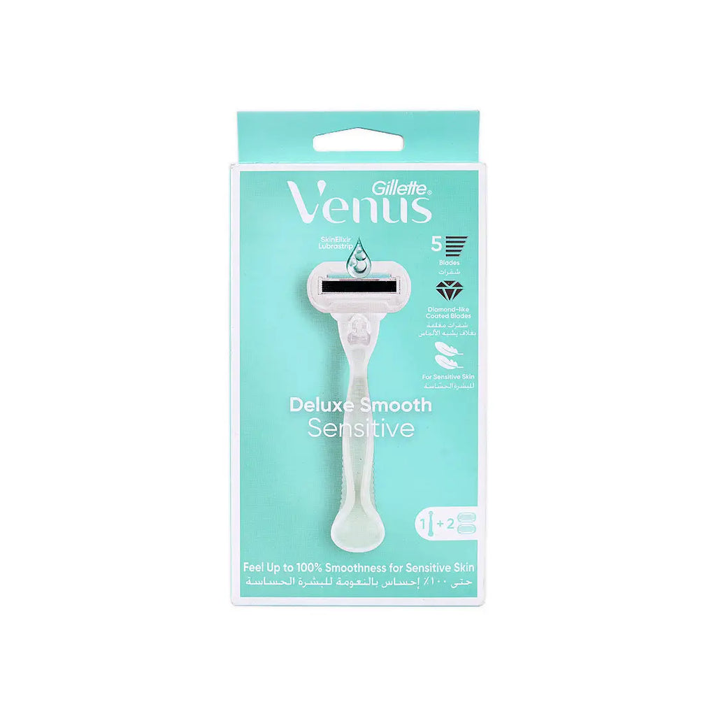 Gillette Venus Deluxe Smooth Sensitive 1+2 Blades-Green