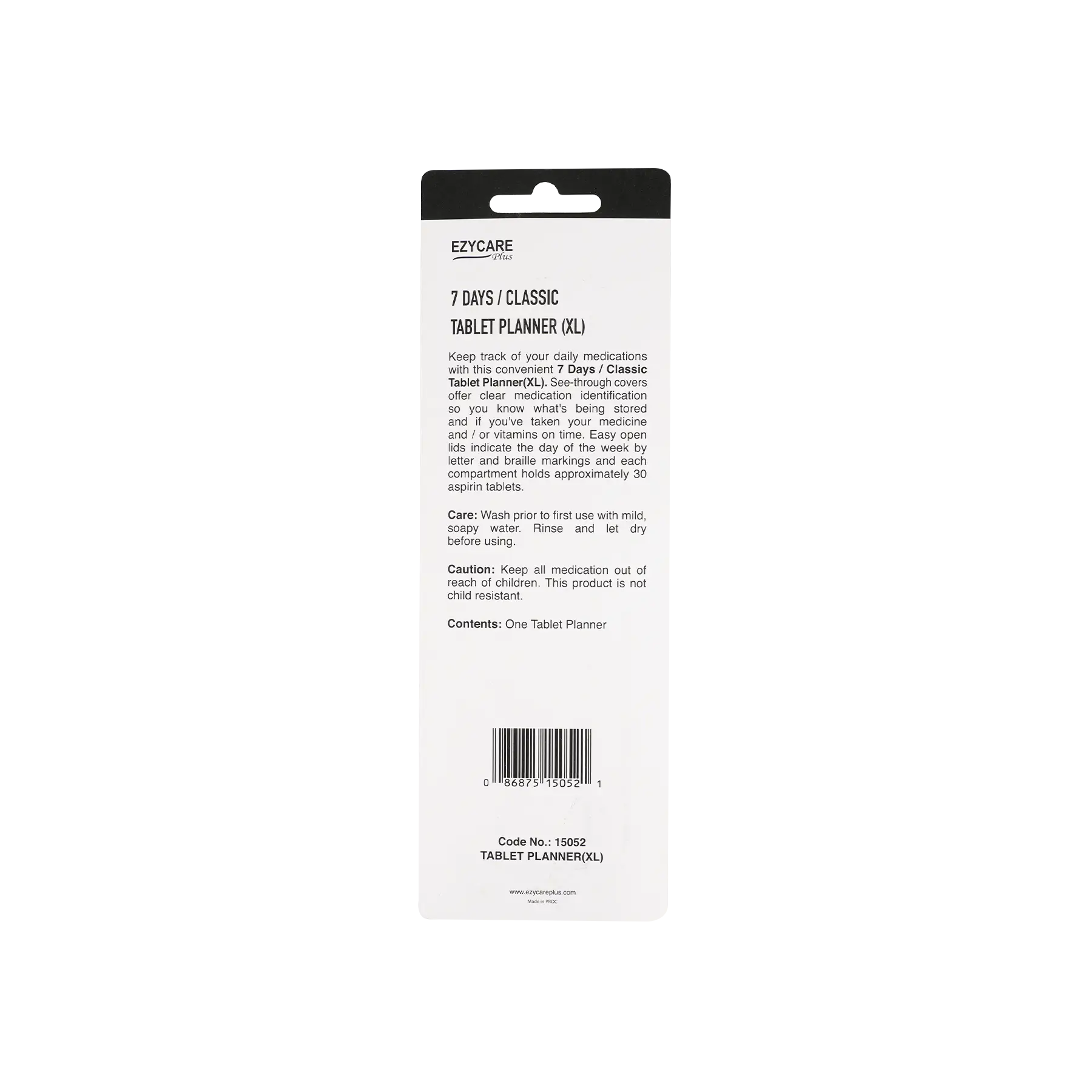 Ezycare Plus  7 Days Classic Tablet Planner Xl-15052