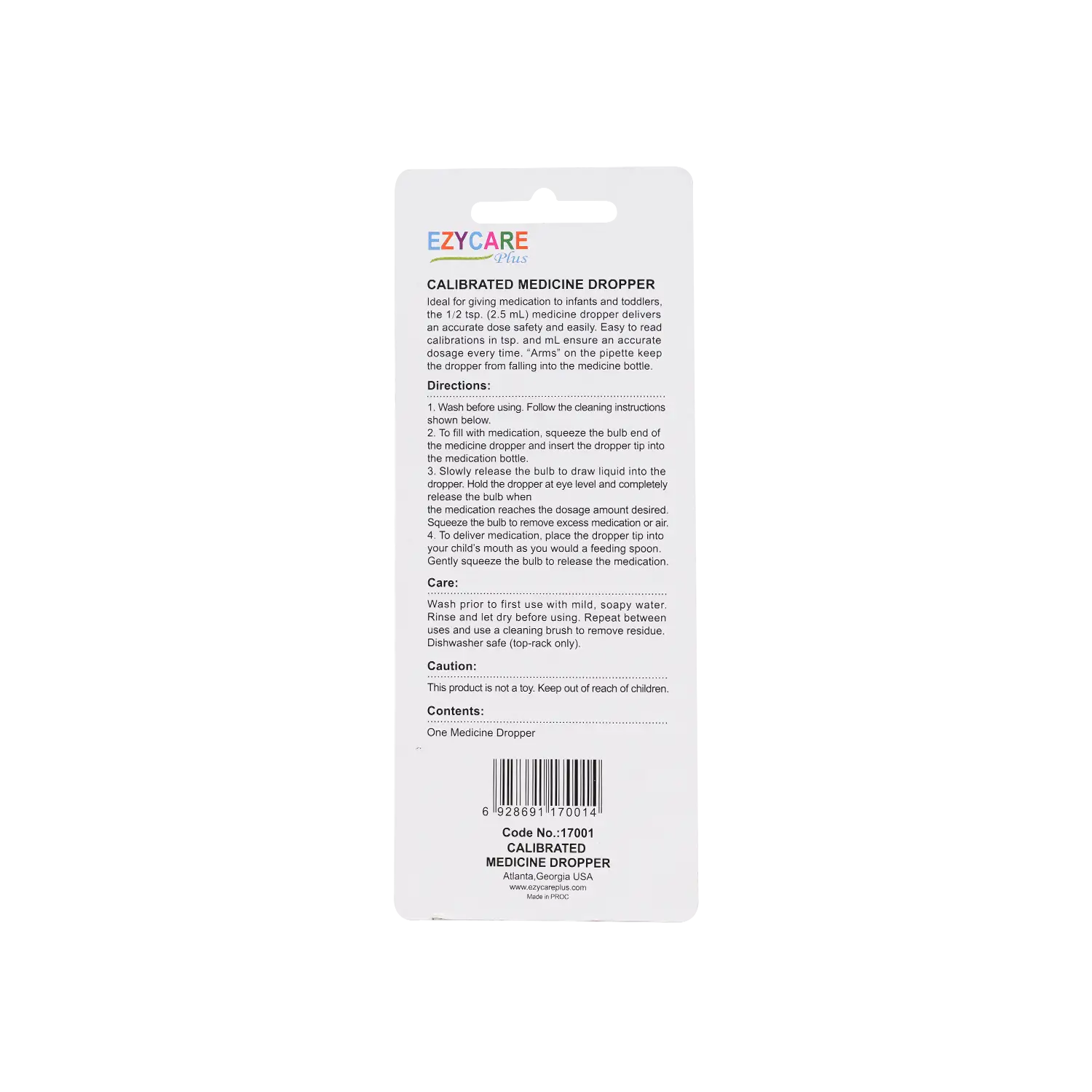 Ezycare Plus Calibrated Medicine Dropper 2.5Ml-17001