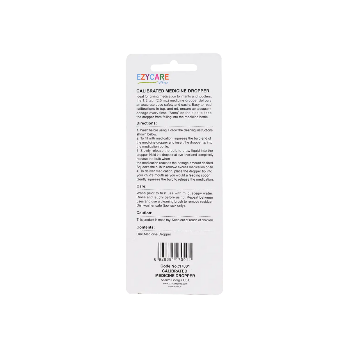47952-Ezycare Plus Calibrated Medicine Dropper 2.5Ml +1