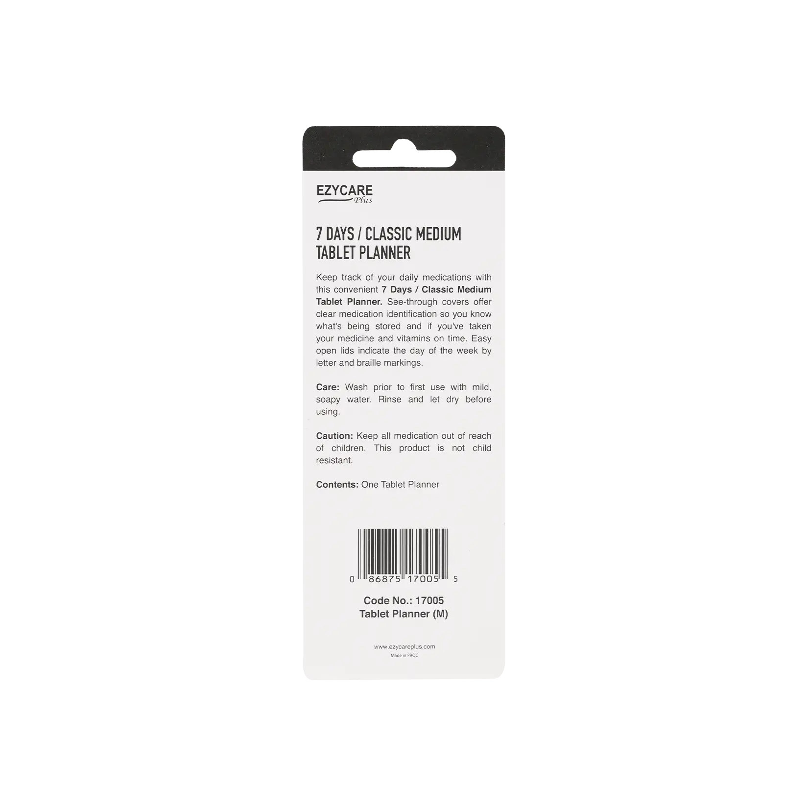 Ezycare Plus 7 Days Classic Tablet Planner M-17005