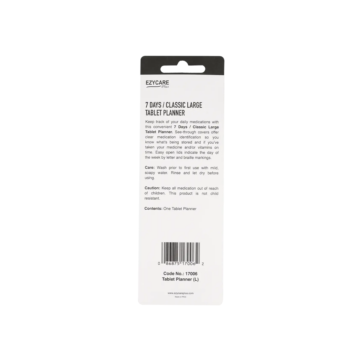 47955-Ezycare Plus 7 Days Classic Tablet Planner L +1
