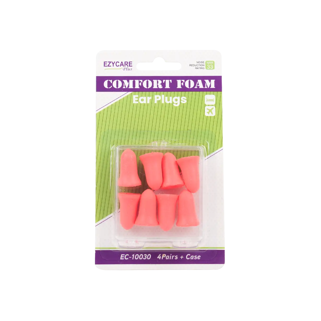 Ezycare Plus Comfort Foam 4 Ear Plugs - 10030