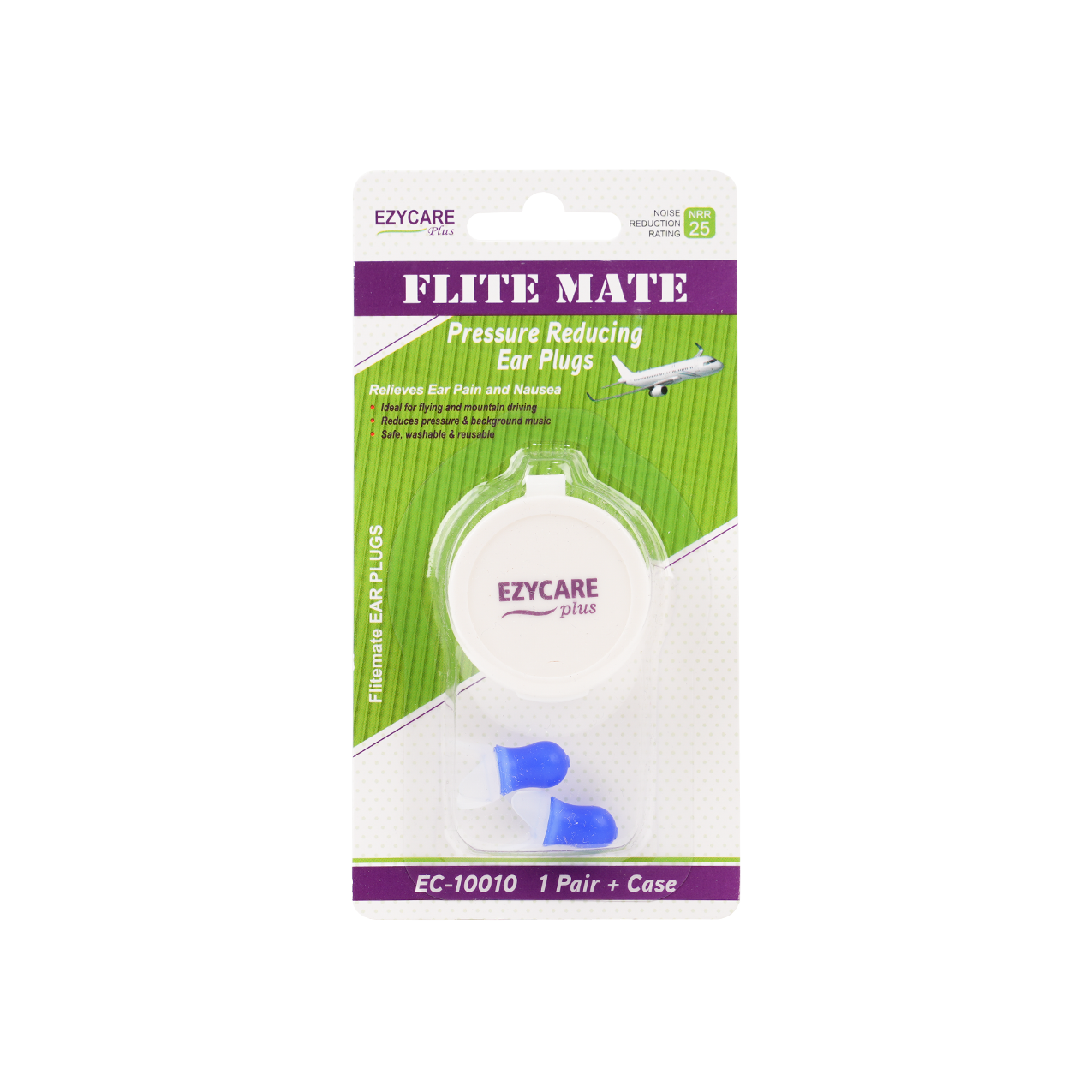 EZYCARE PLUS FLITE MATE PRESSURE REDUCING 1 EAR PLUGS -10010