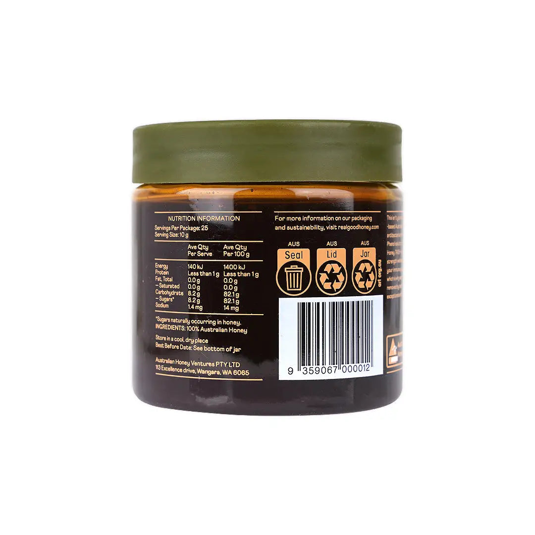 REAL GOOD HONEY AUSTRALIAN JARRAH HONEY 25+ 250G
