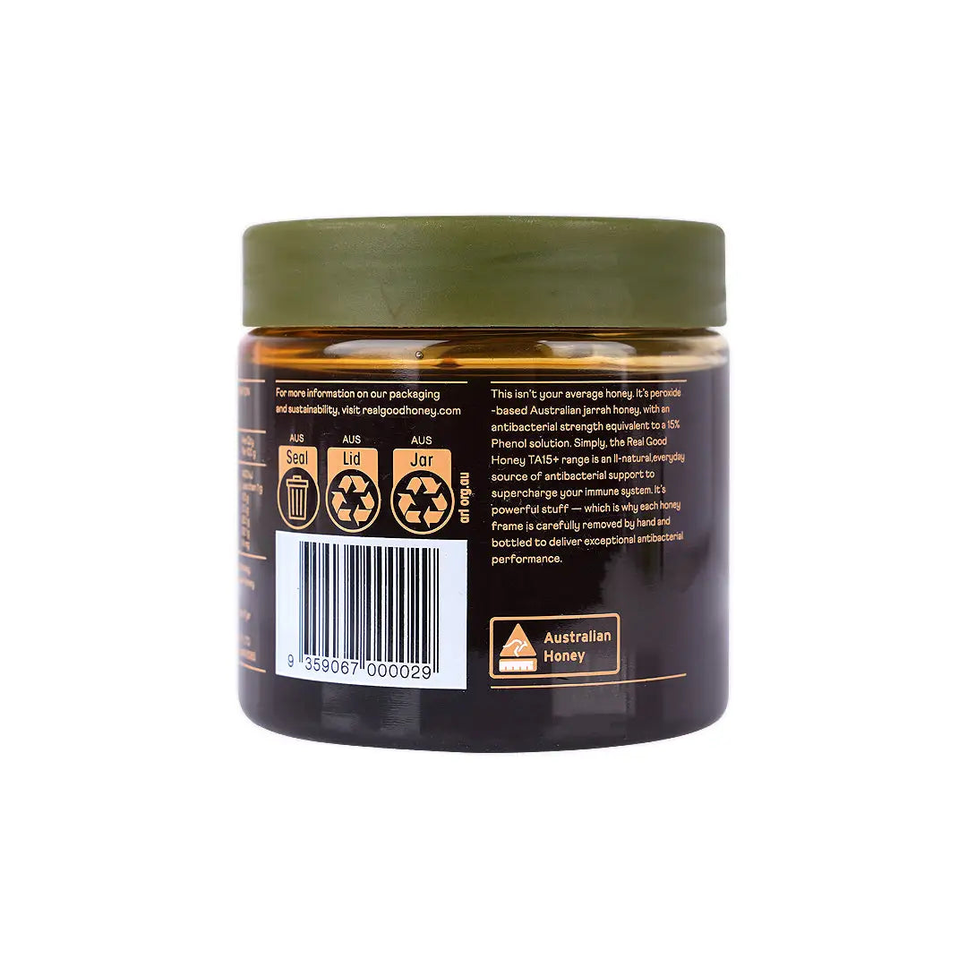 47980-Real Good Honey Australian Jarrah Honey 15+ 250G +4