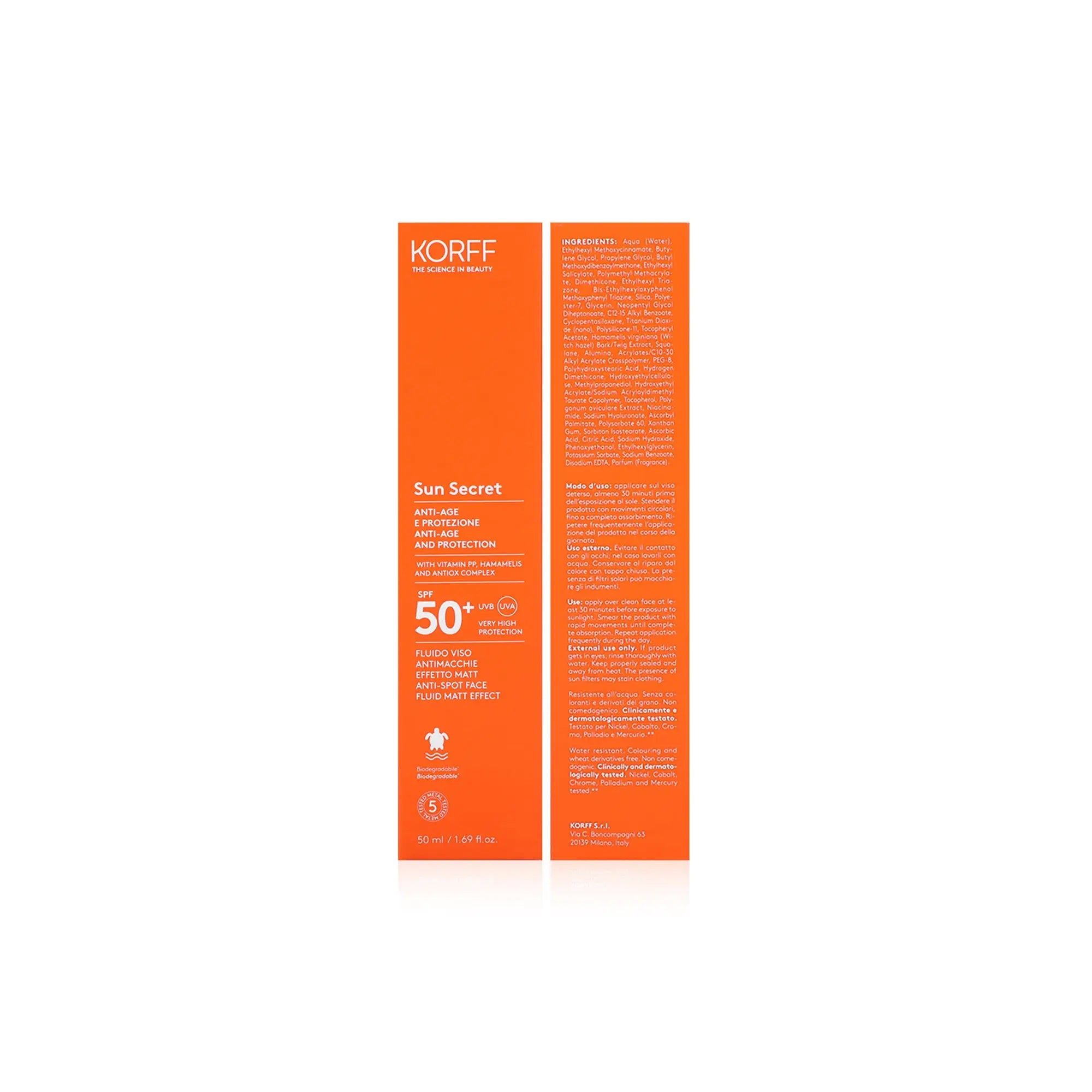 KORFF SUN SECRET ANTI-SPOT FACE FLUID MATT EFECT SPF50 + 50ML