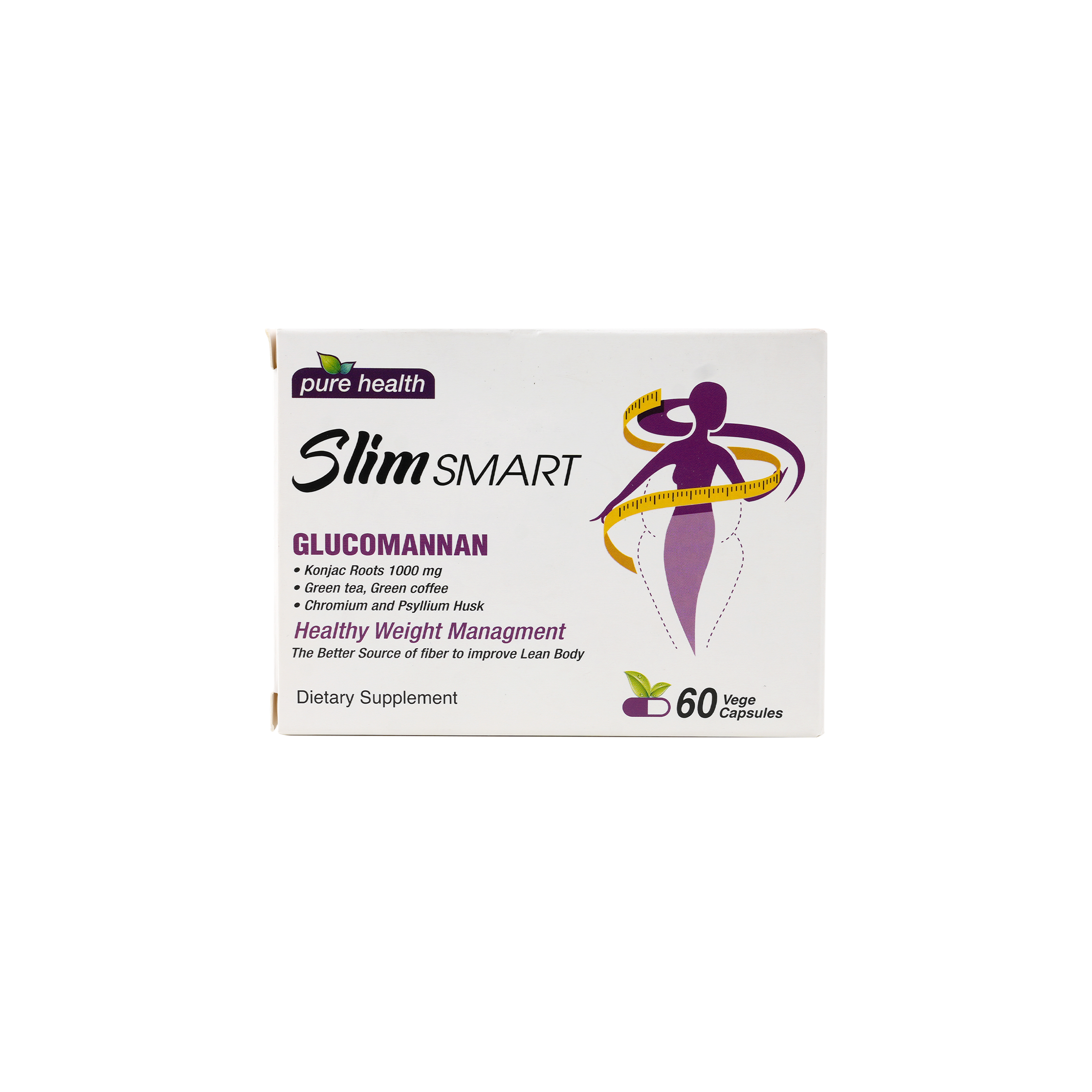 PURE HEALTH SLIM SMART GLUCOMANNAN 60 CAPS