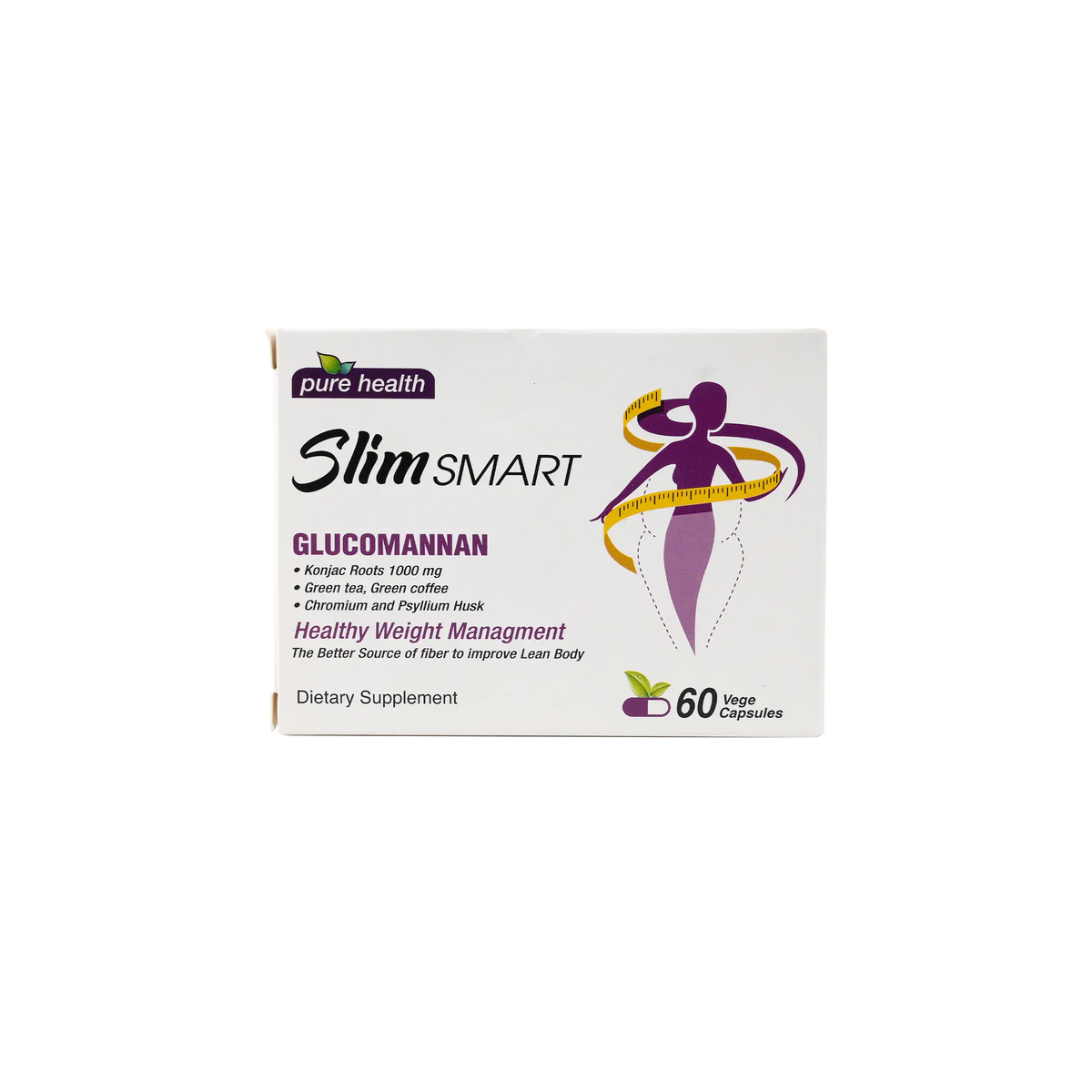 48012-Pure Health Slim Smart Glucomannan 60 Caps