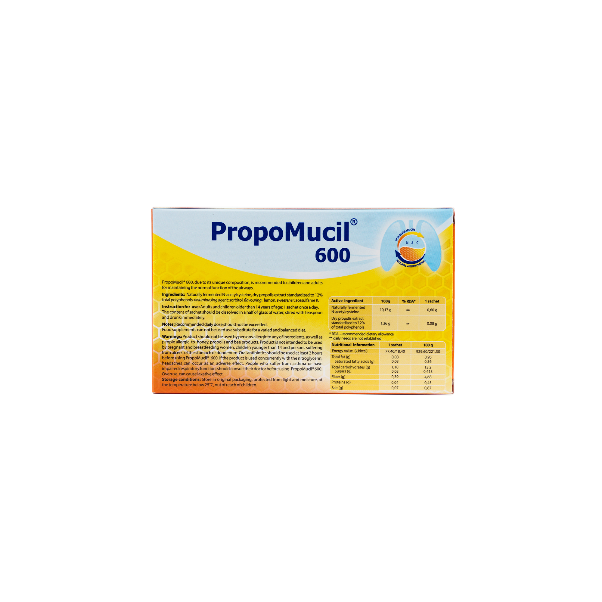 PROPOMUCIL 600 DUAL ACTION 5 SACHETS-LEMON FLAVOR