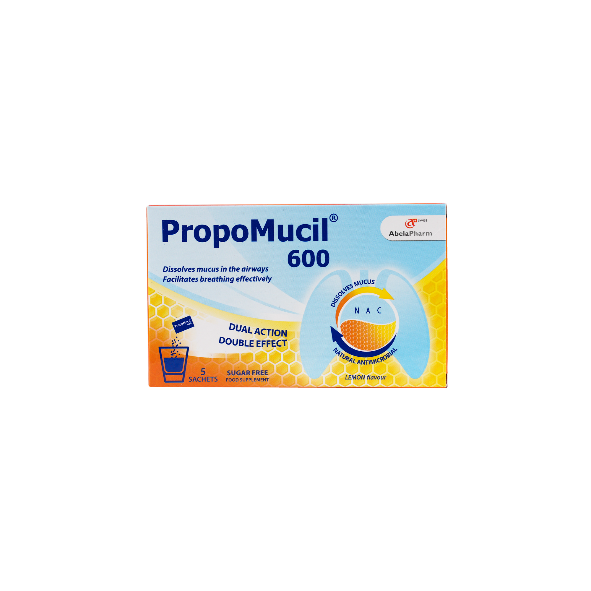 PROPOMUCIL 600 DUAL ACTION 5 SACHETS-LEMON FLAVOR