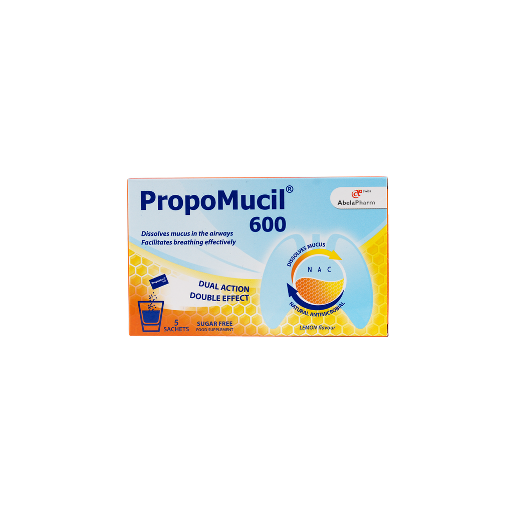 PROPOMUCIL 600 DUAL ACTION 5 SACHETS-LEMON FLAVOR