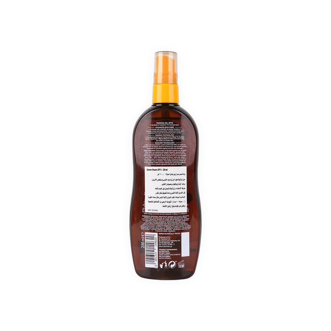CARROTEN SUMMER DREAMS SPF6 TANNING OIL 200ML