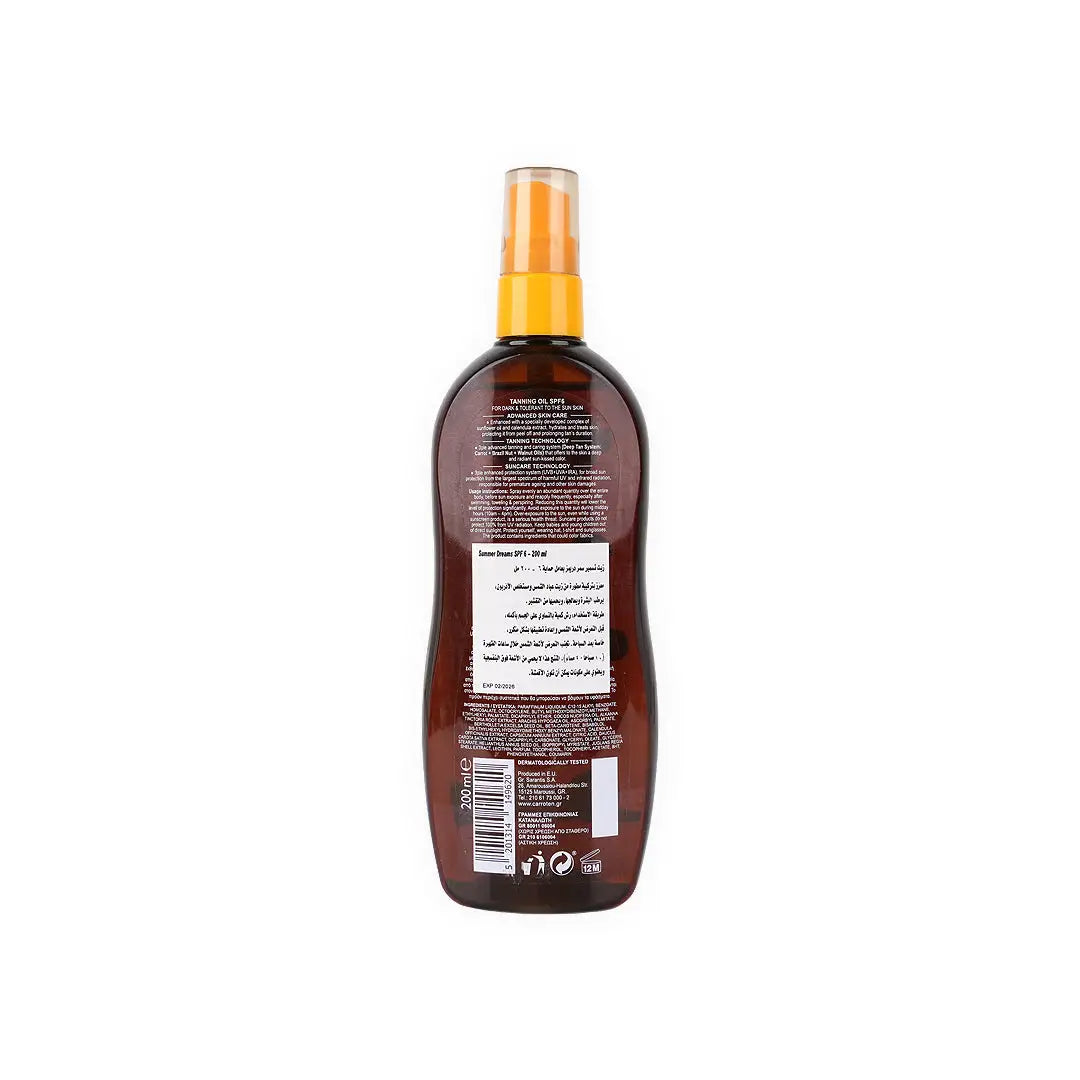 CARROTEN SUMMER DREAMS SPF6 TANNING OIL 200ML