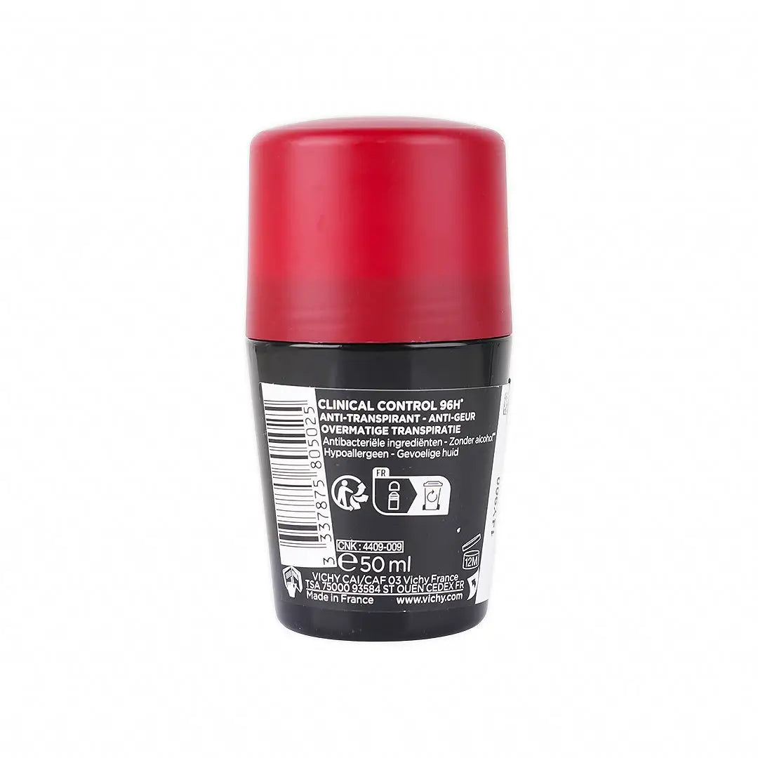 VICHY HOMME DEO ROLL 96H CLINICAL CONTROL 50ML-BLACK