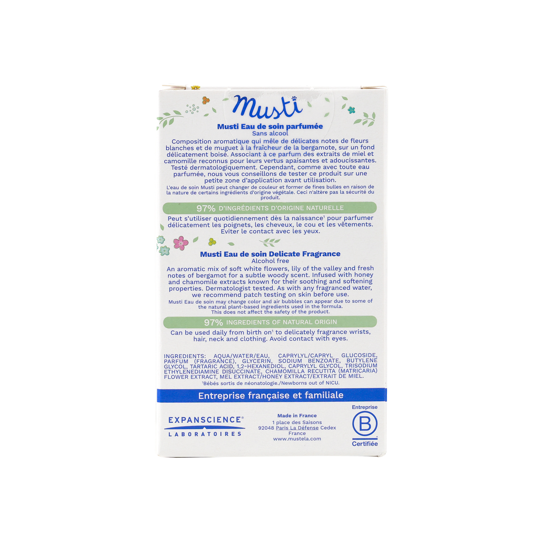 Mustela Musti Eau De Sion Delicate Fragrance 50ml