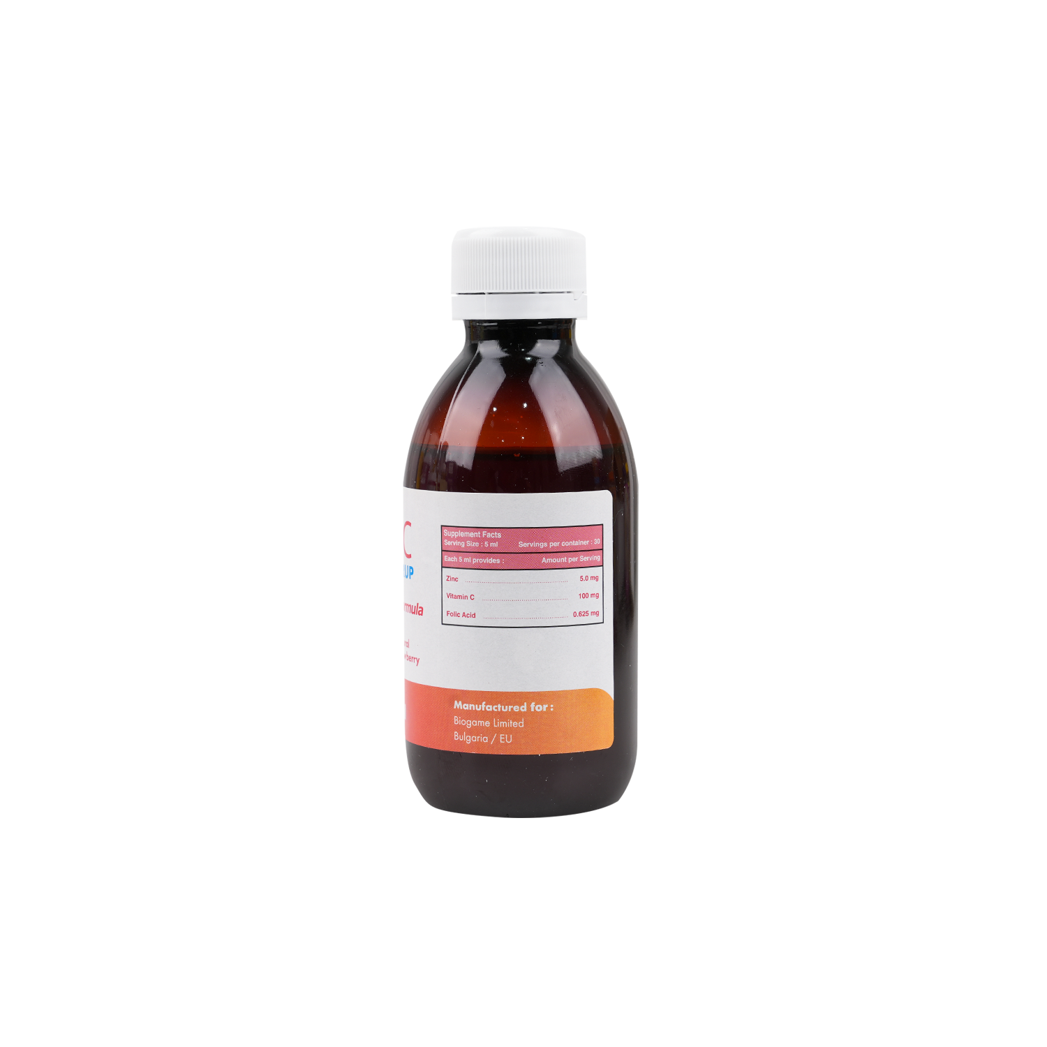 ULTRA ZN/C SYRUP 150ML-NATURAL STRAWBERRY