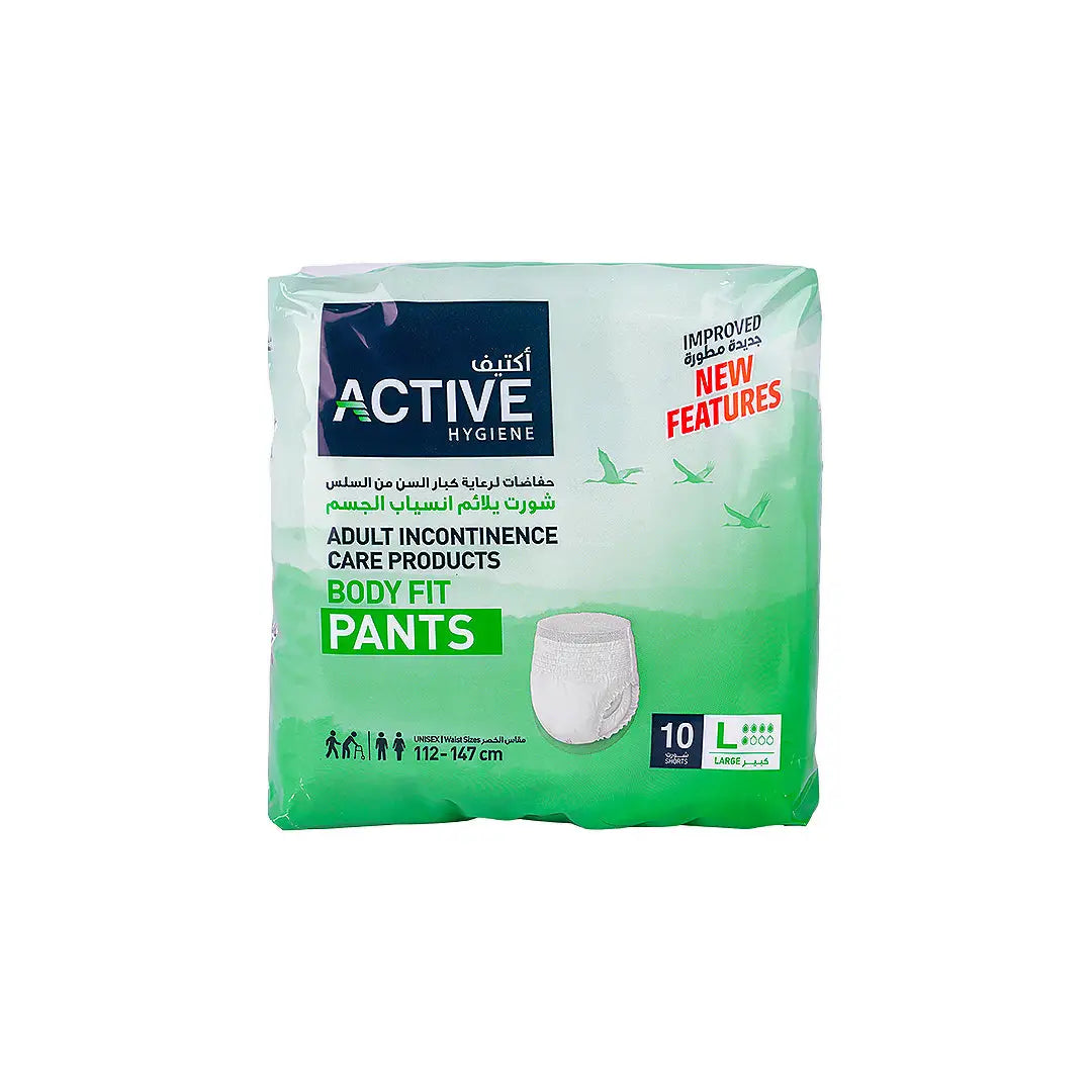 48162-Active Hygiene Shorts 112-147cm 10Pcs-L +1
