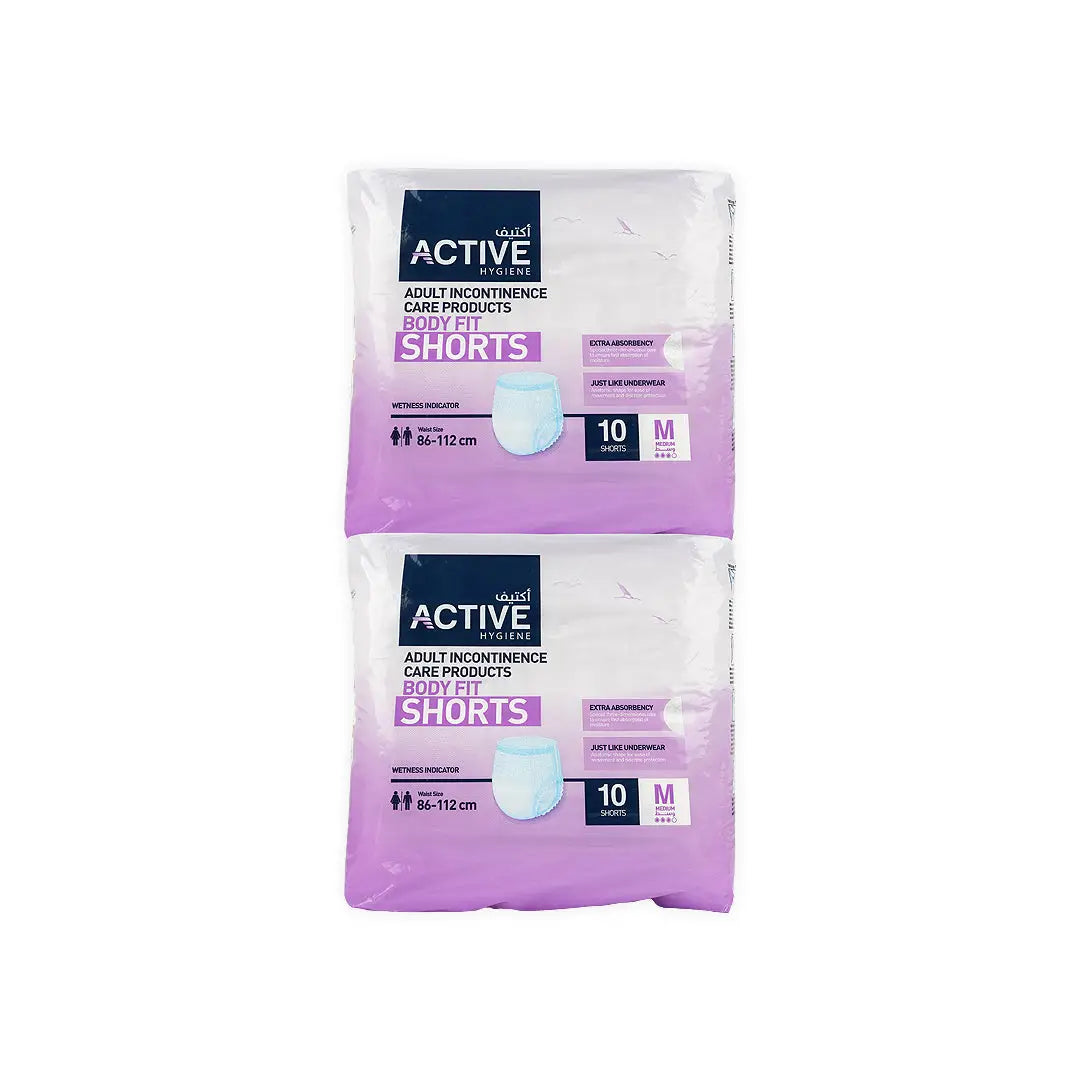 48171-Active Hygiene Shorts Offer 2X10Pcs-M +2