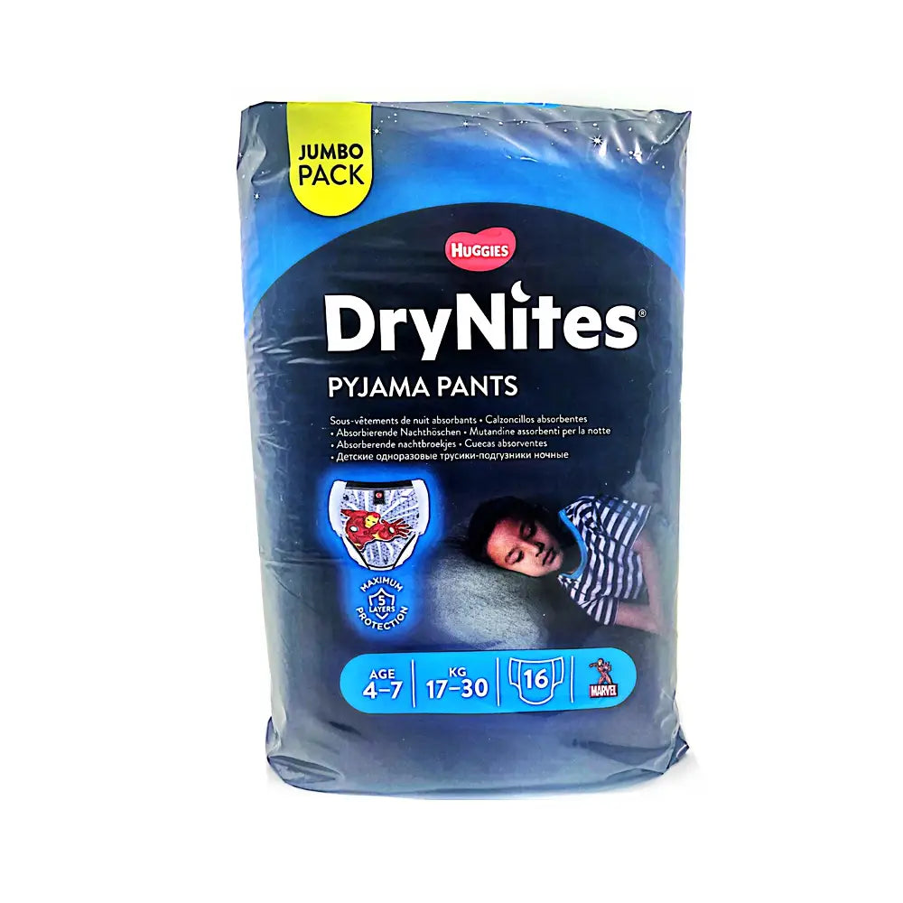 Huggies Drynites Pyjama Pants Boy 4-7 Years (17-30Kg) 16Pcs