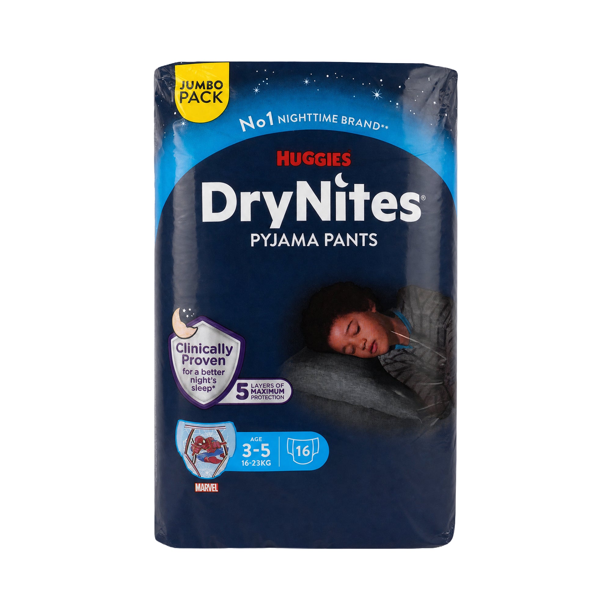 48226-Huggies Drynites Pyjama Pants Boy 3-5 Years (16-23Kg) 16Pcs