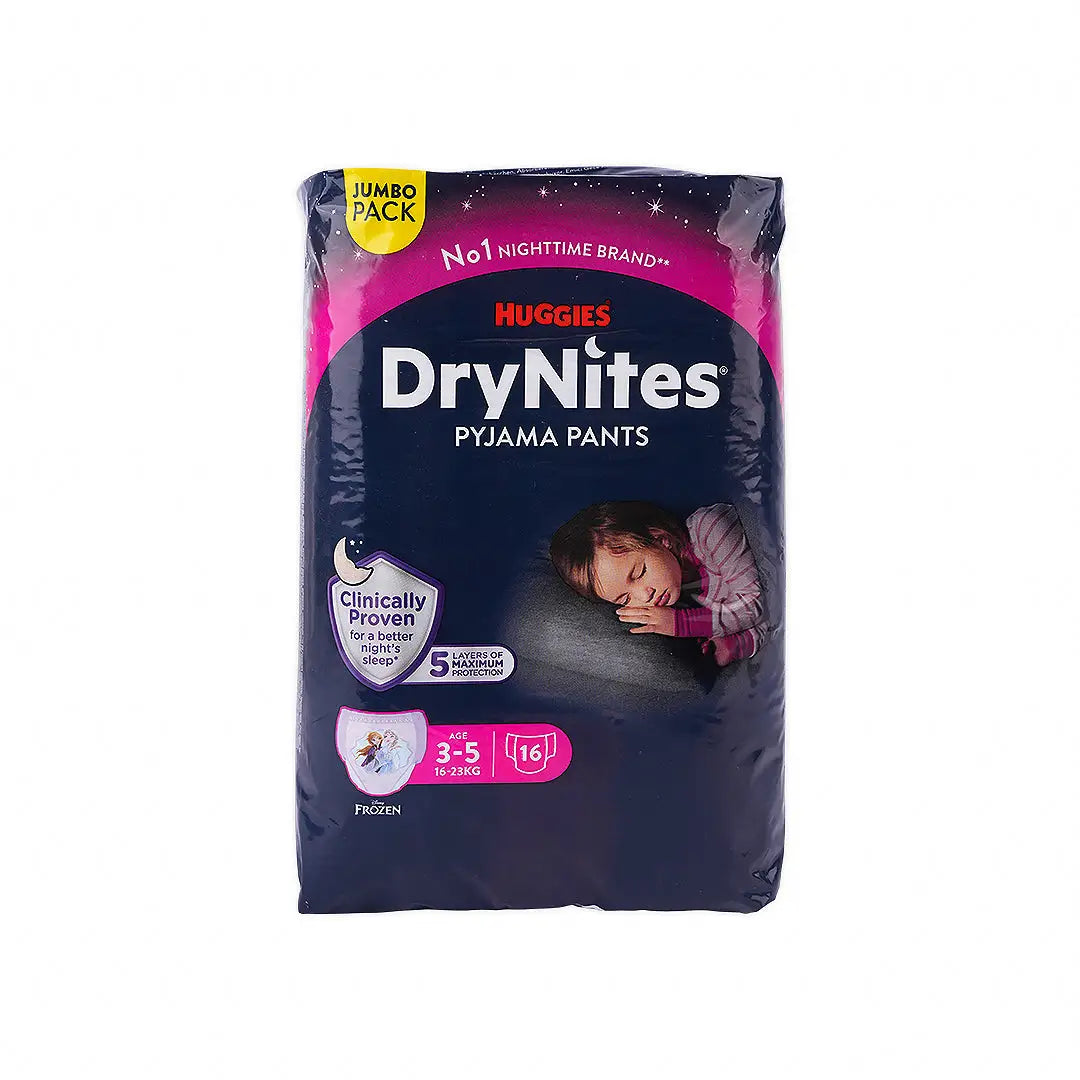Huggies Drynites Pyjama Pants Girl 3-5 Years (16-23Kg) 16Pcs